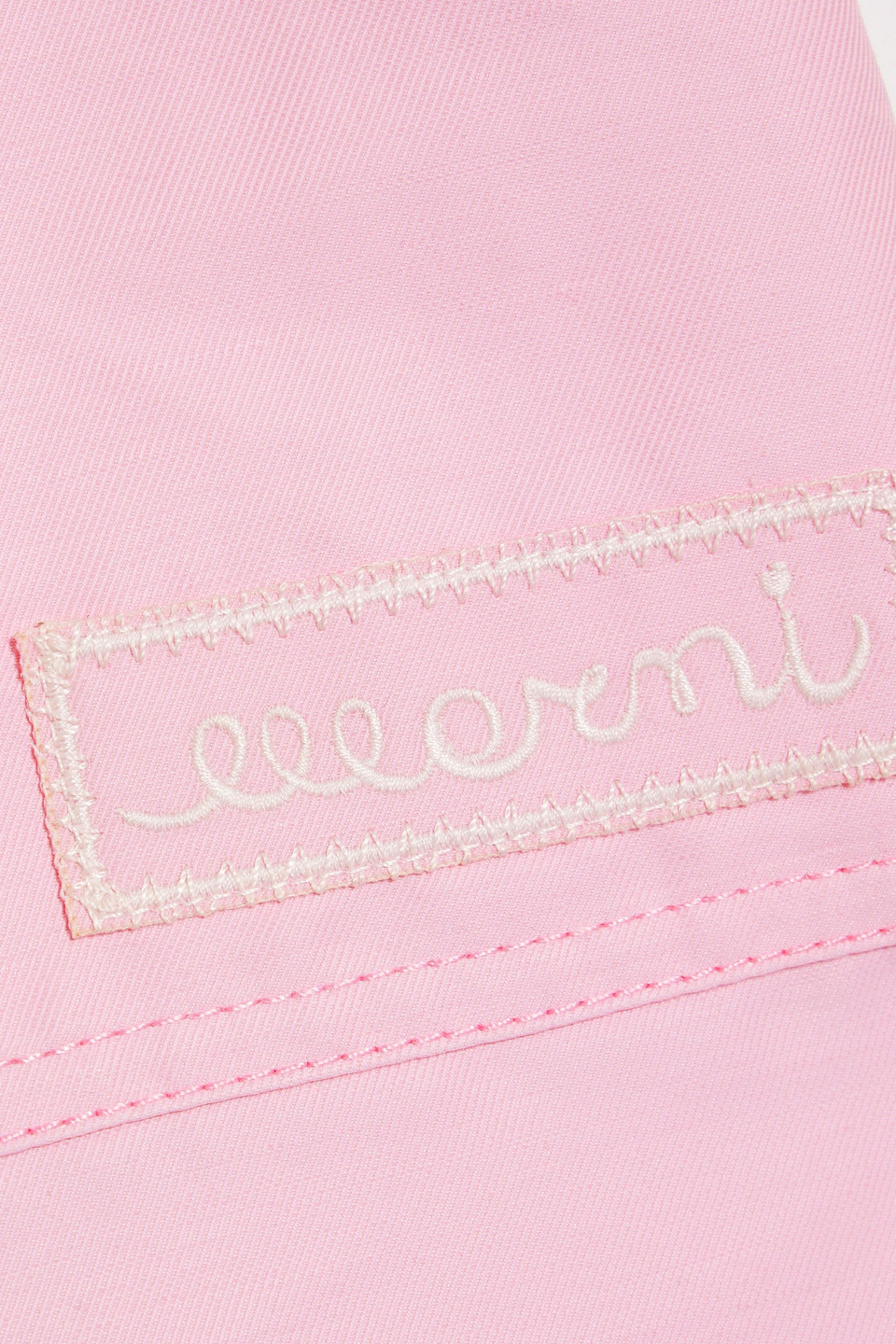 Marni Embroidered Twill Skirt In Baby Pink