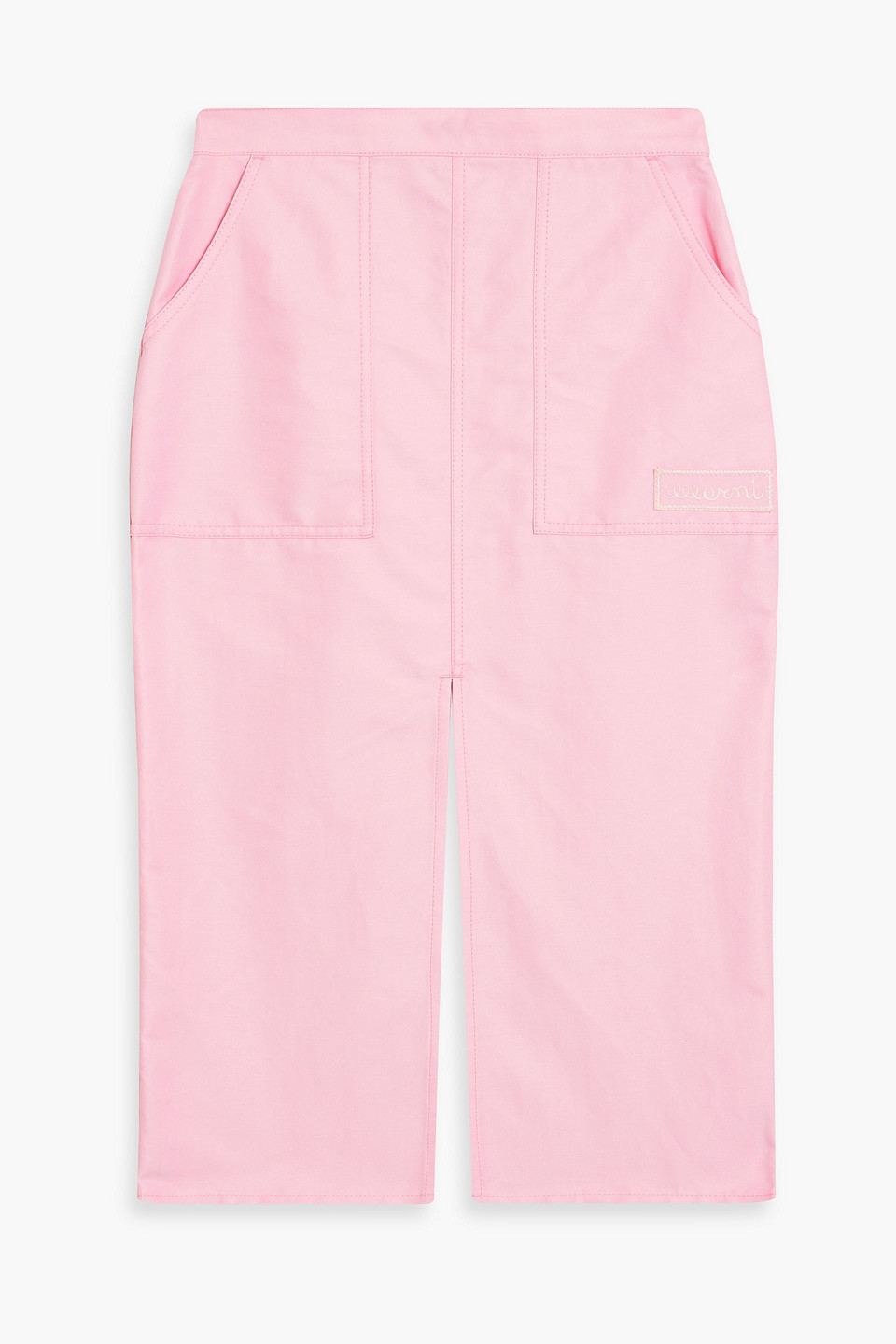 Marni Embroidered Twill Skirt In Baby Pink