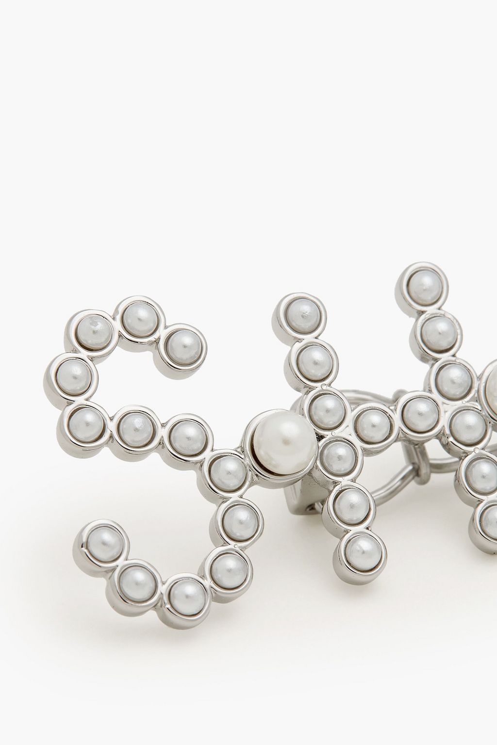 SHRIMPS Silver-tone faux pearl hair comb