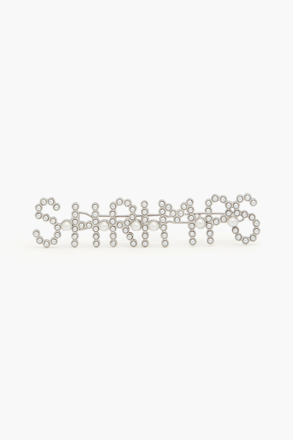 Silver-tone faux pearl hair comb