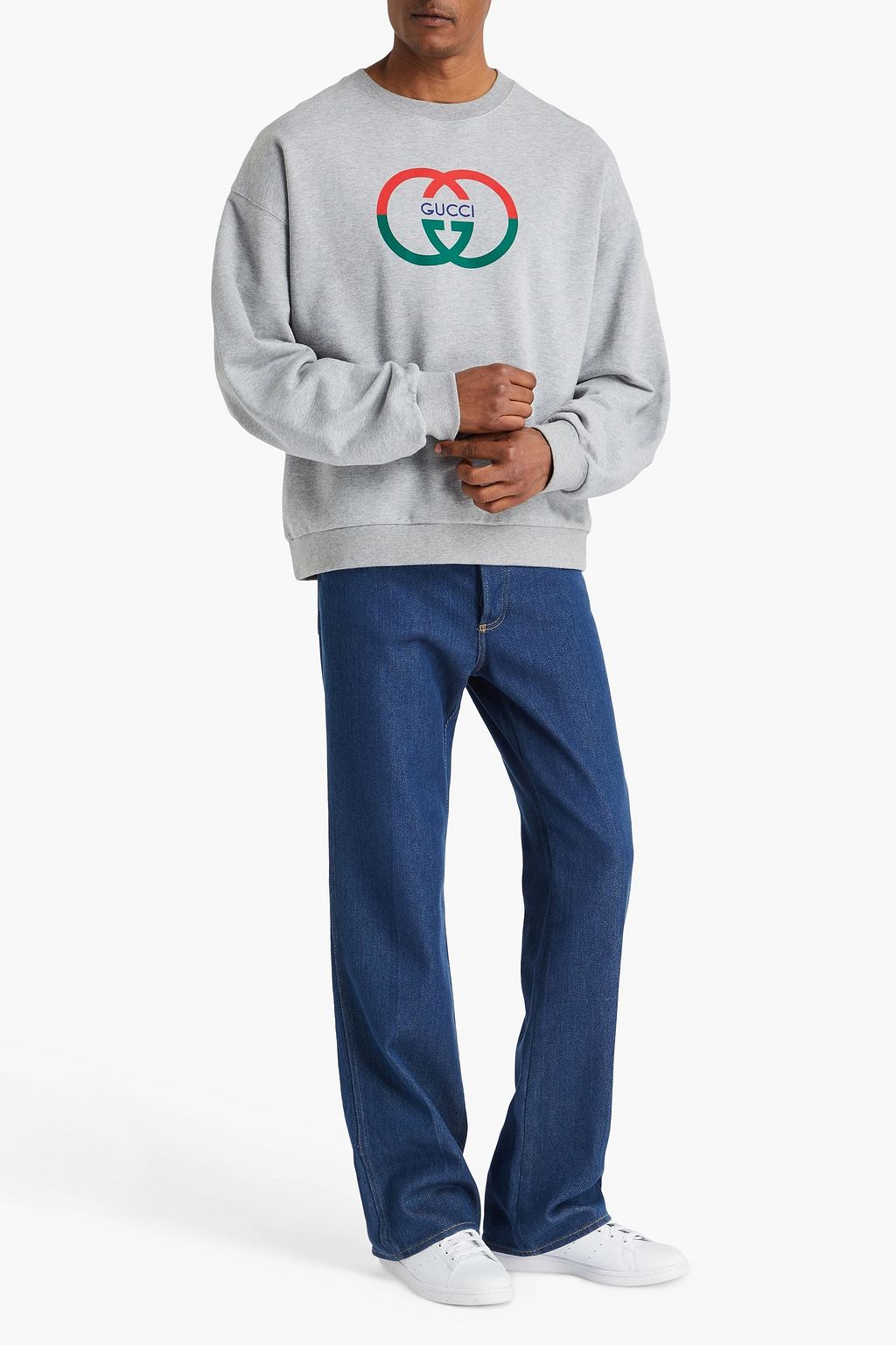 GUCCI Logo-print cotton-jersey sweatshirt