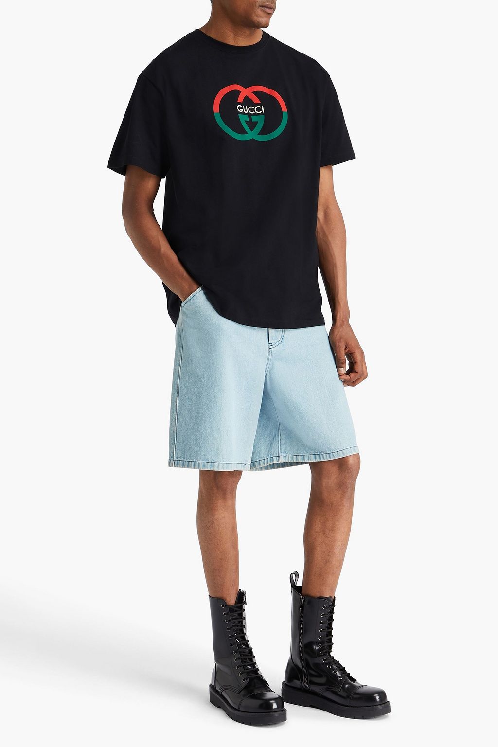 GUCCI Printed cotton-jersey T-shirt