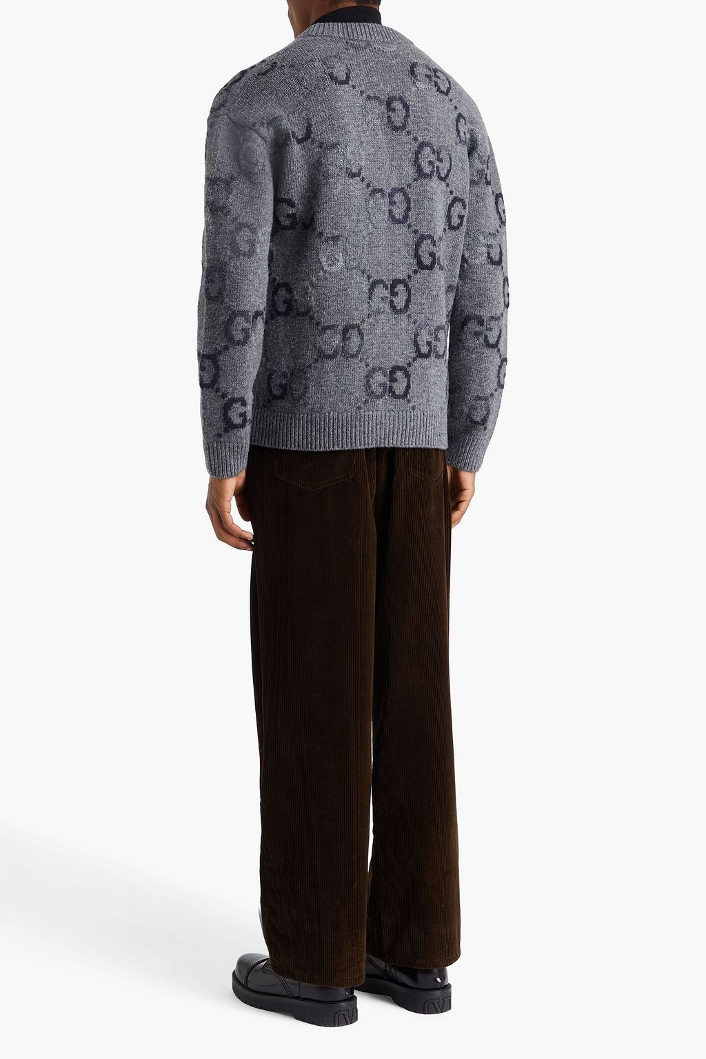 GUCCI Jacquard-knit wool-blend cardigan