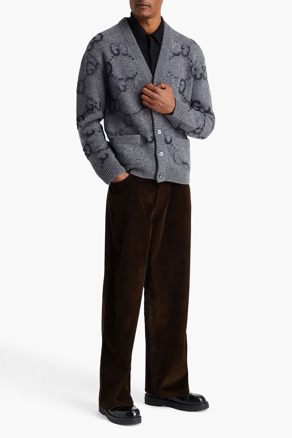 GUCCI Jacquard-knit wool-blend cardigan