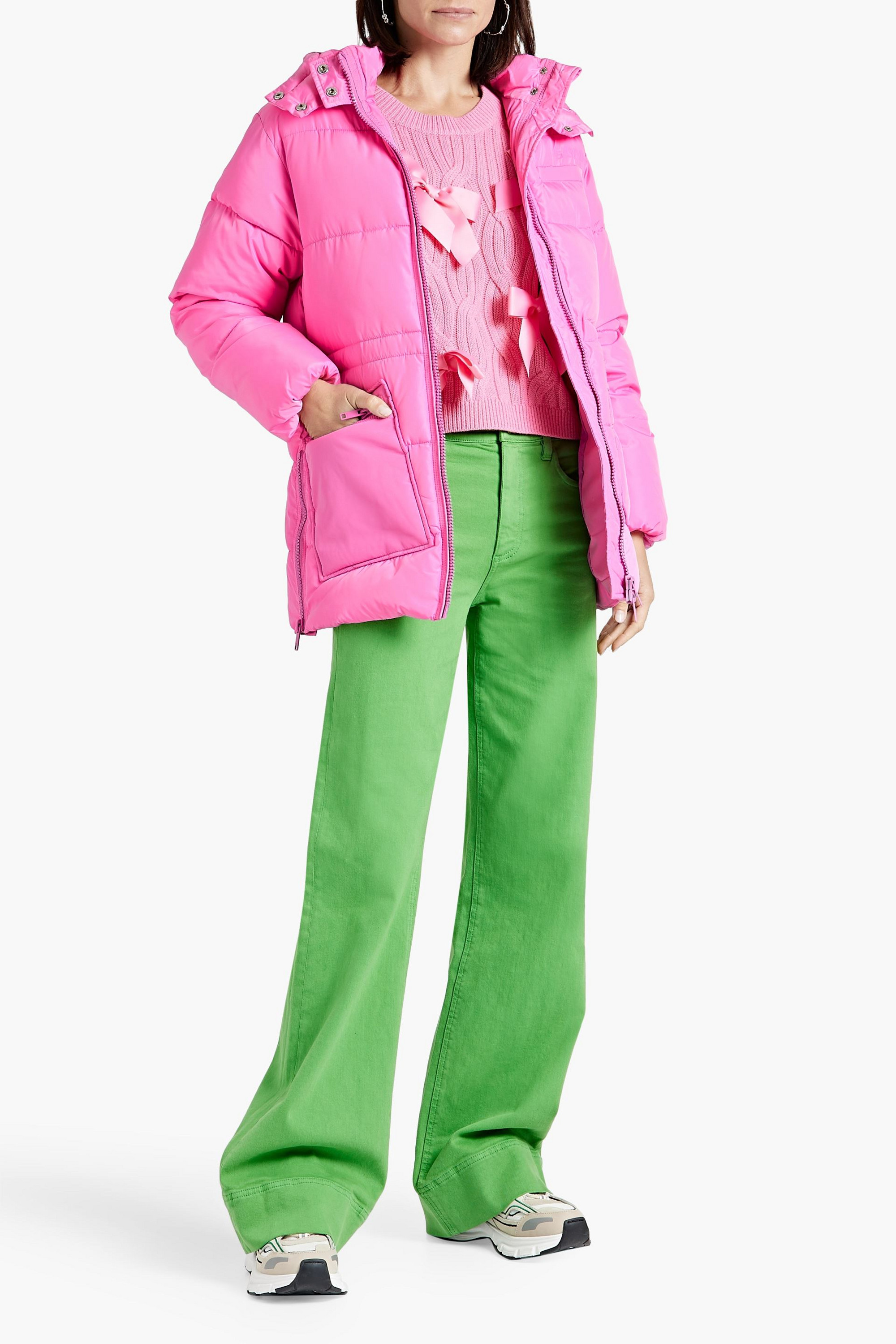 GANNI Quilted shell hooded jacket