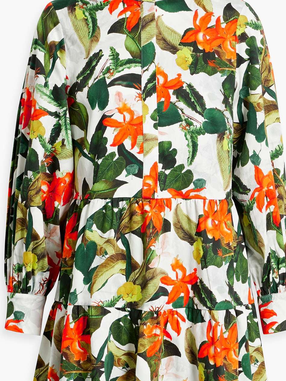 cailin floral-print cotton-blend poplin mini dress