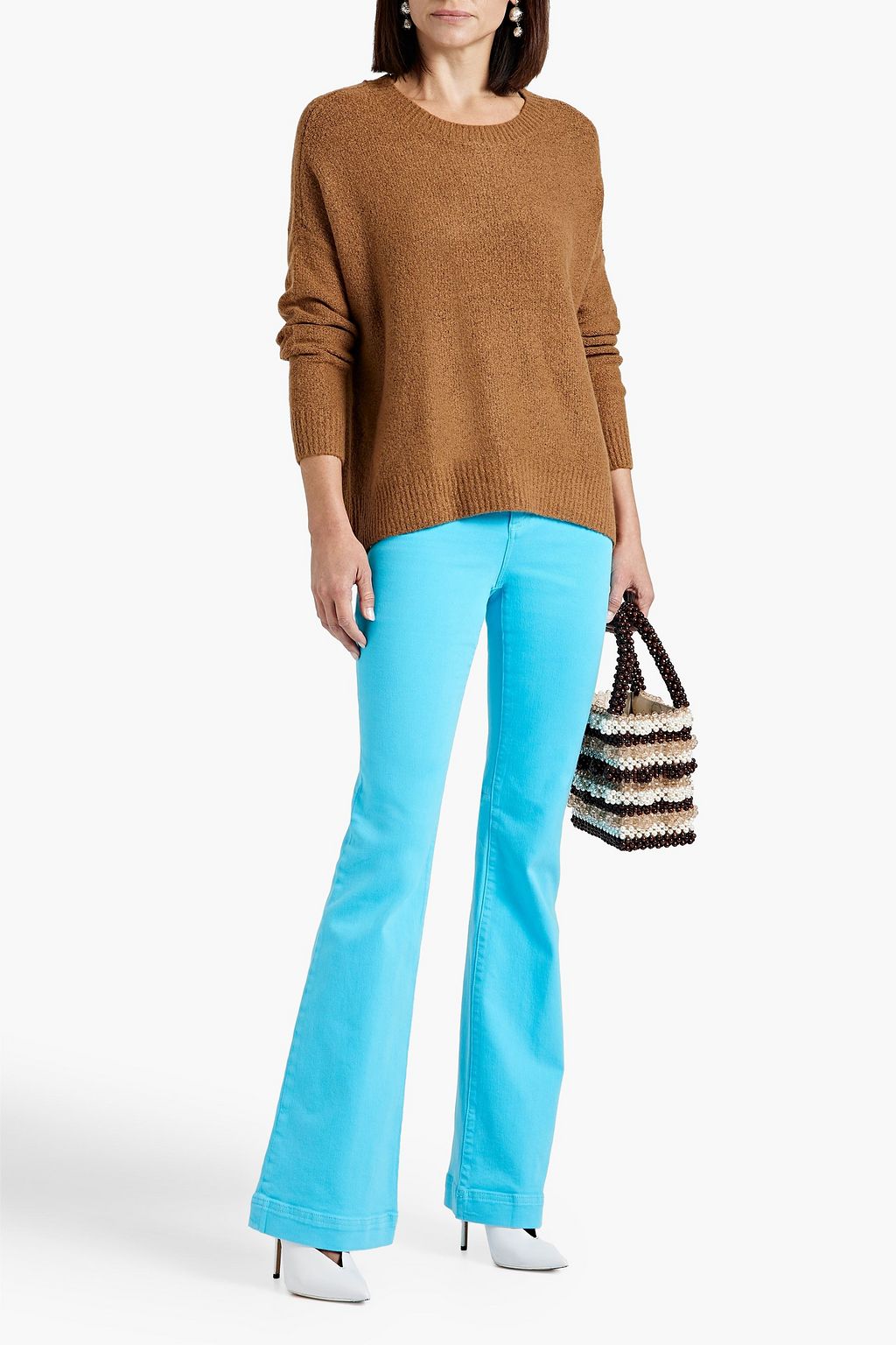ALICE + OLIVIA JEANS جينز «أوليفيا» بحواف واسعة وخصر متوسط الارتفاع