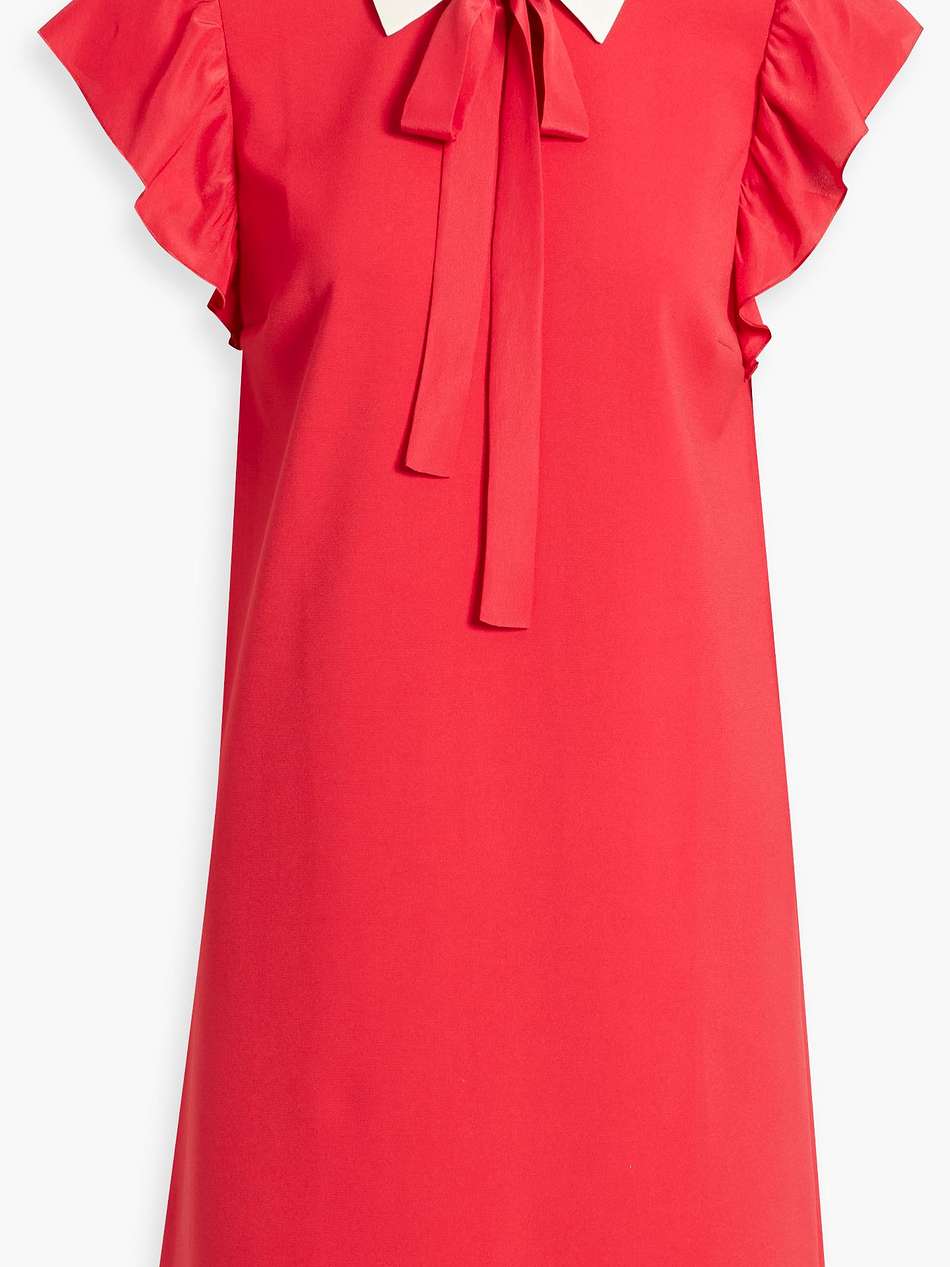 ruffled crepe mini shirt dress