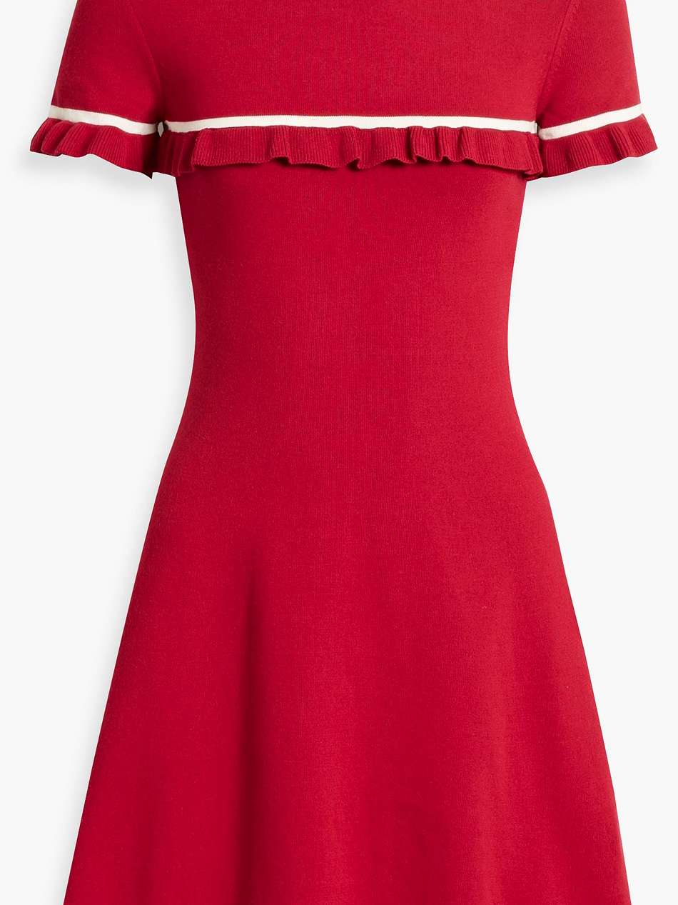 ruffled knitted mini dress