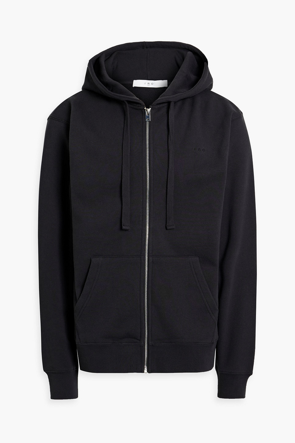 Printed cotton-fleece zip-up hoodie