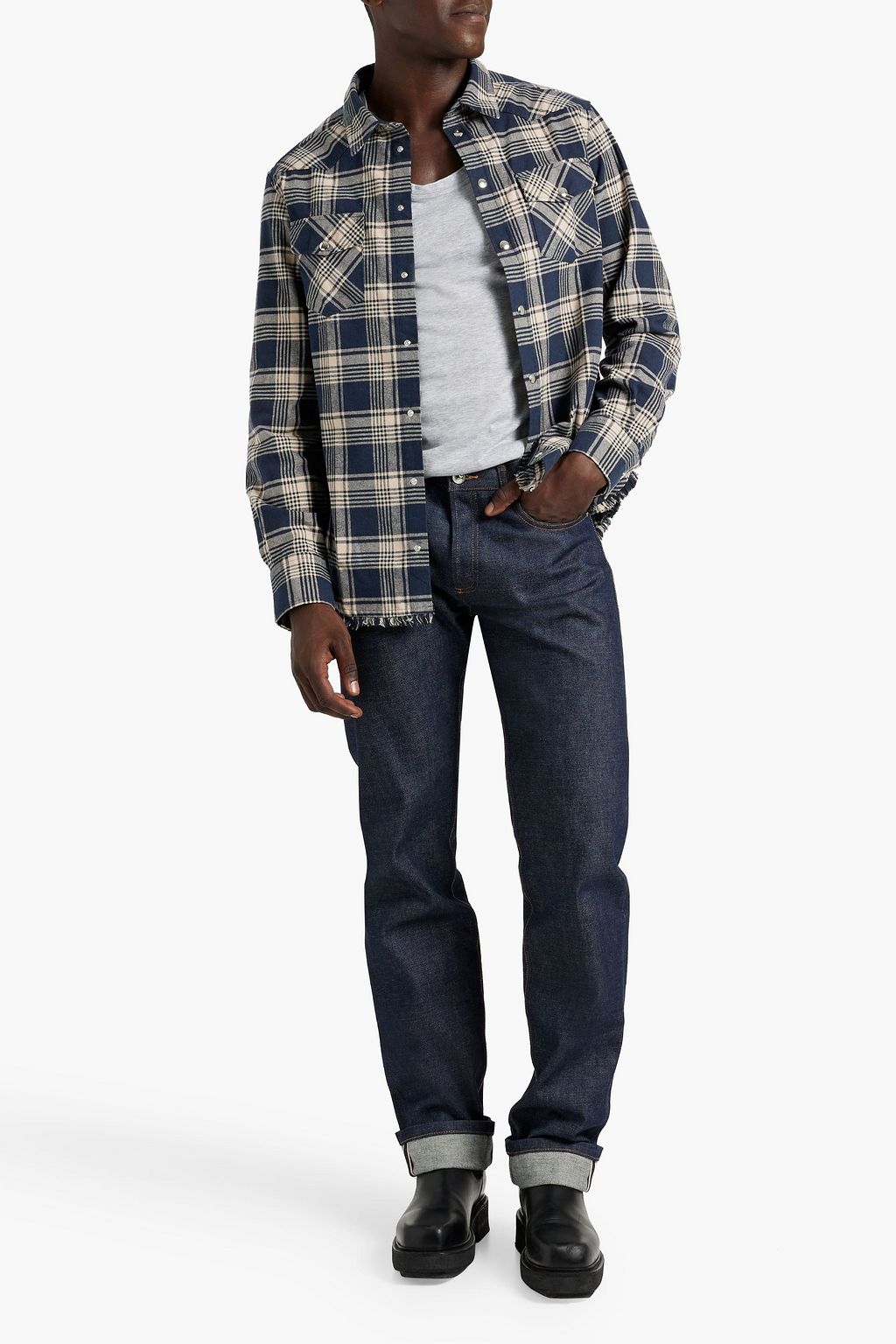IRO Msito checked cotton-blend twill shirt