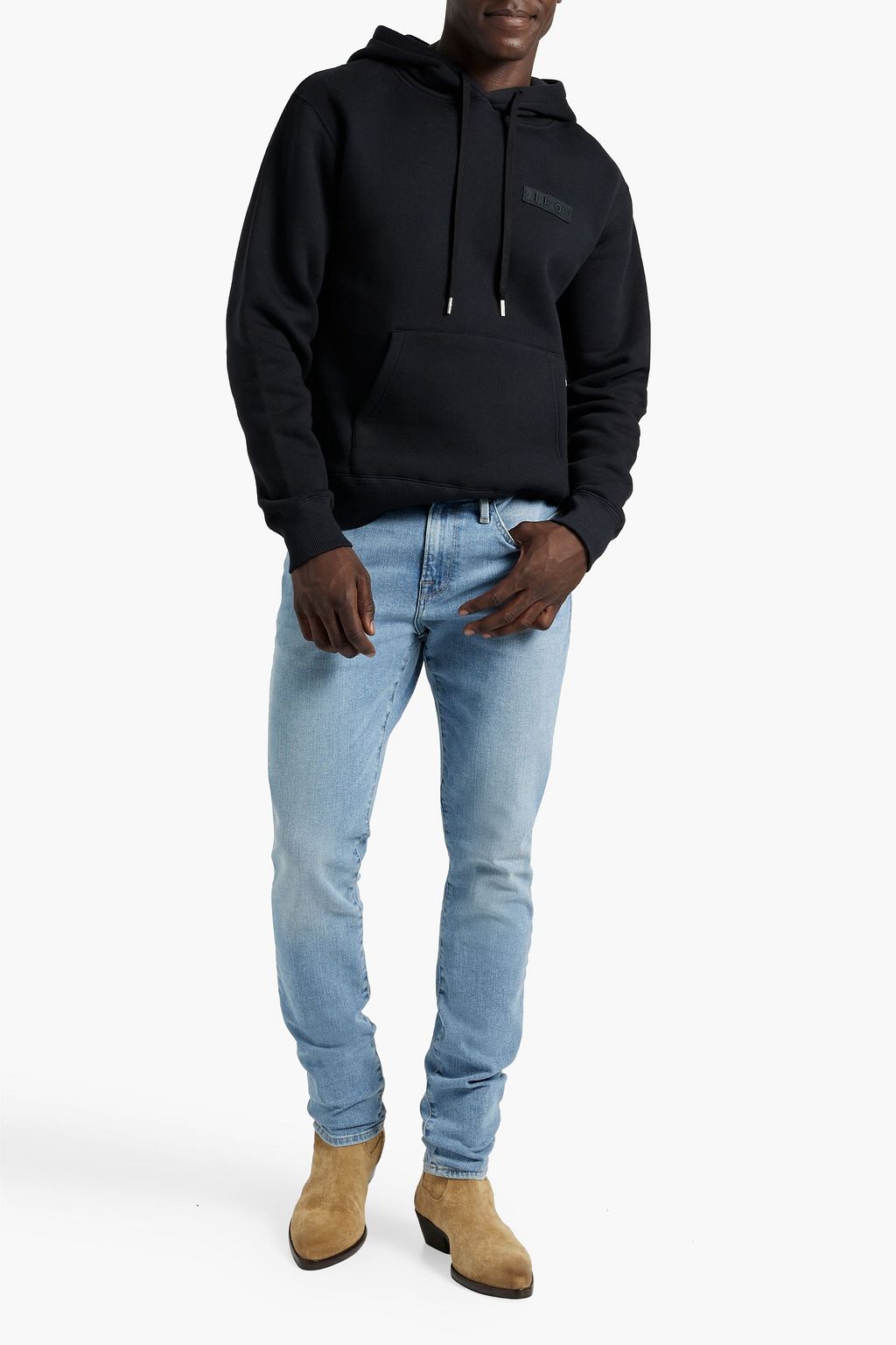 IRO Embroidered cotton-fleece hoodie