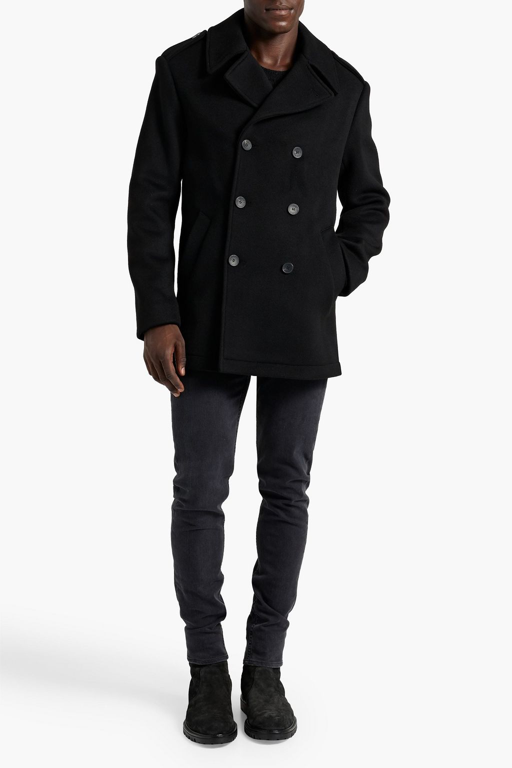 IRO Maclean double-breasted wool-blend felt peacoat
