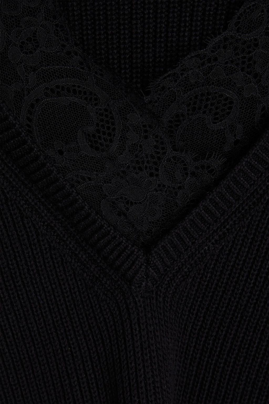REDVALENTINO リブ編みウール オーバーサイズセーター レーストリム