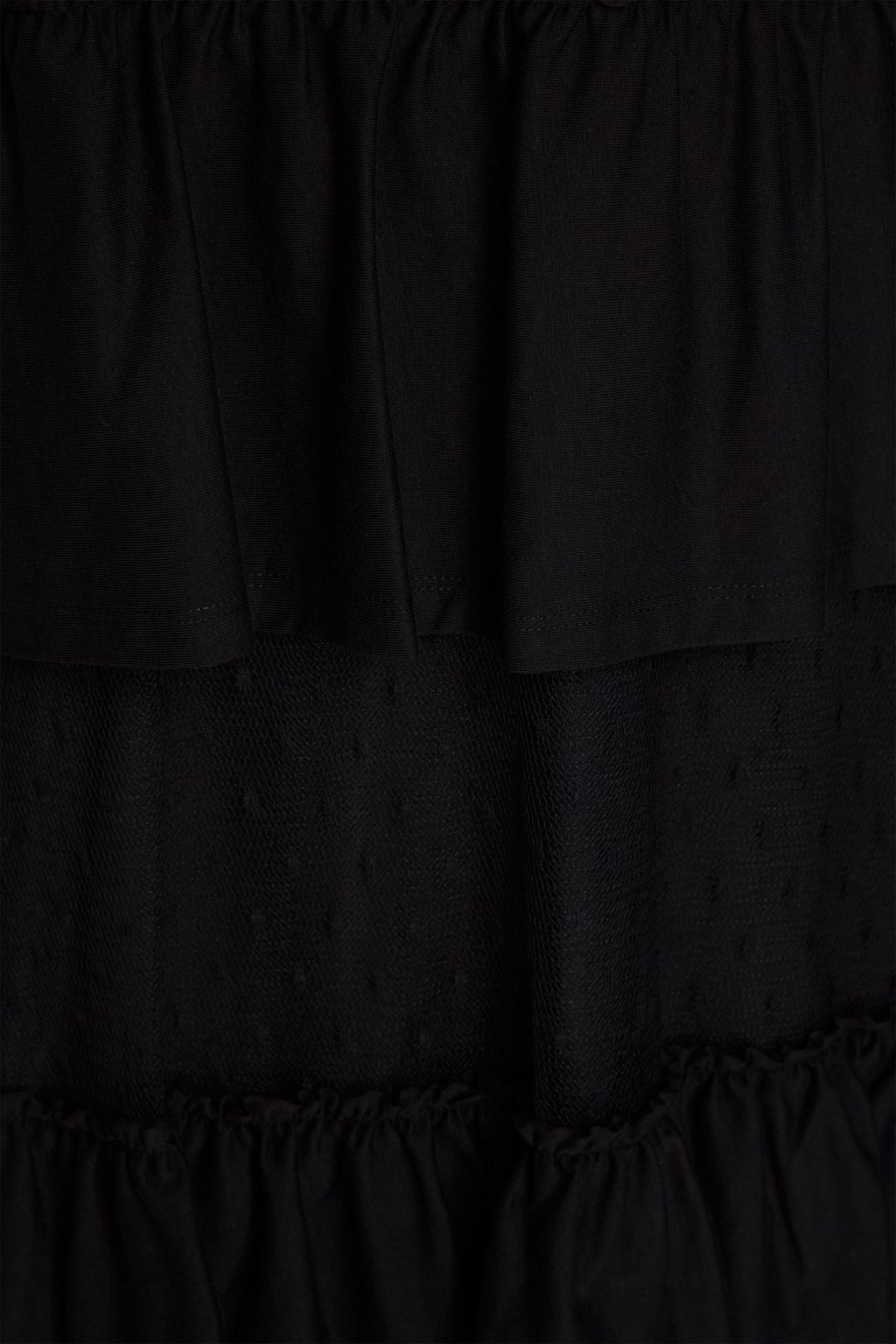 REDVALENTINO Tiered cotton-jersey and point d'esprit maxi dress
