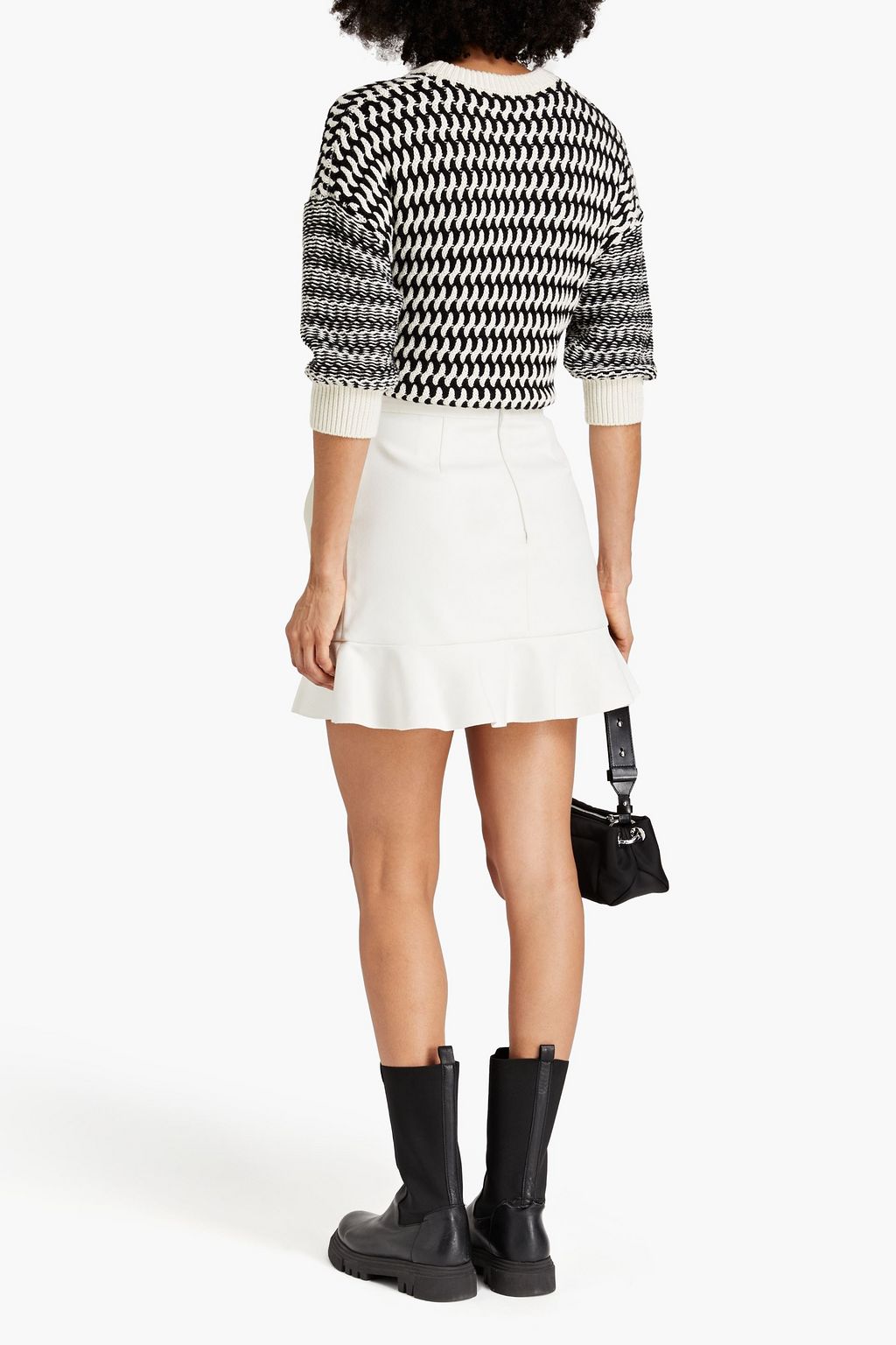 REDVALENTINO Ruffled twill mini skirt