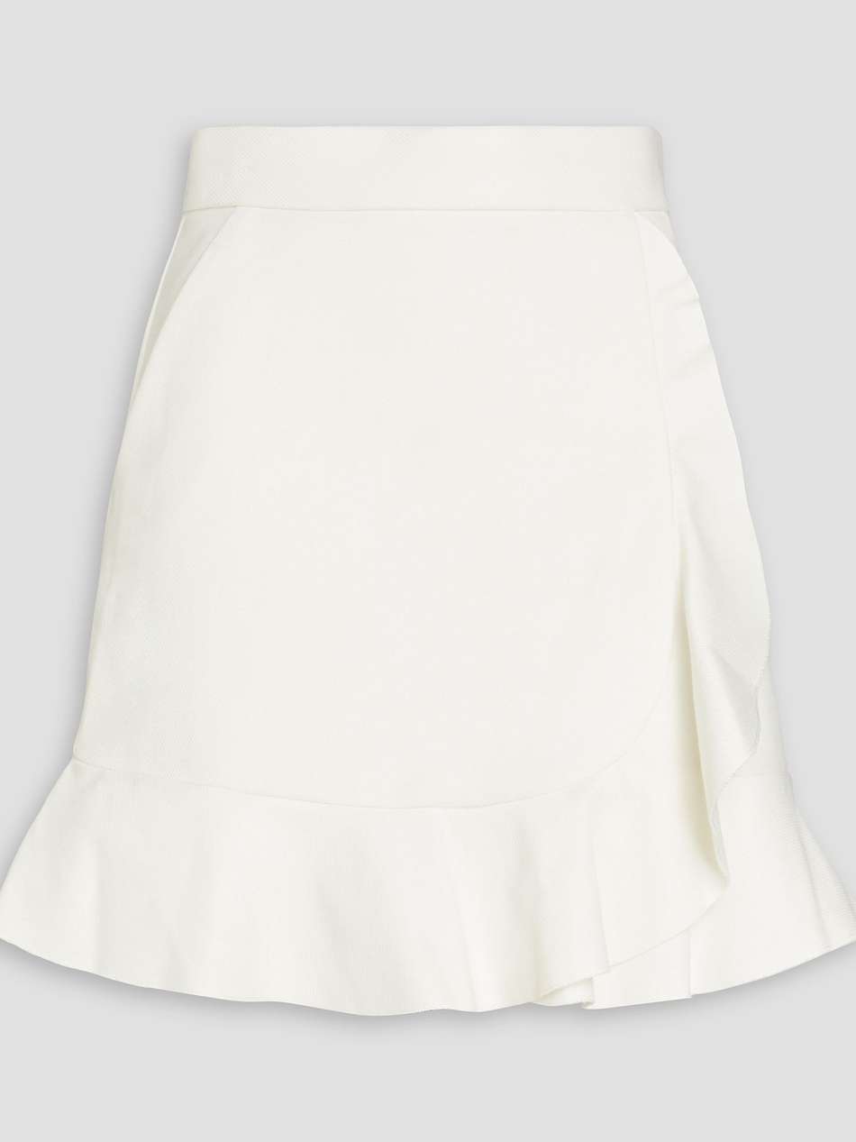 ruffled twill mini skirt