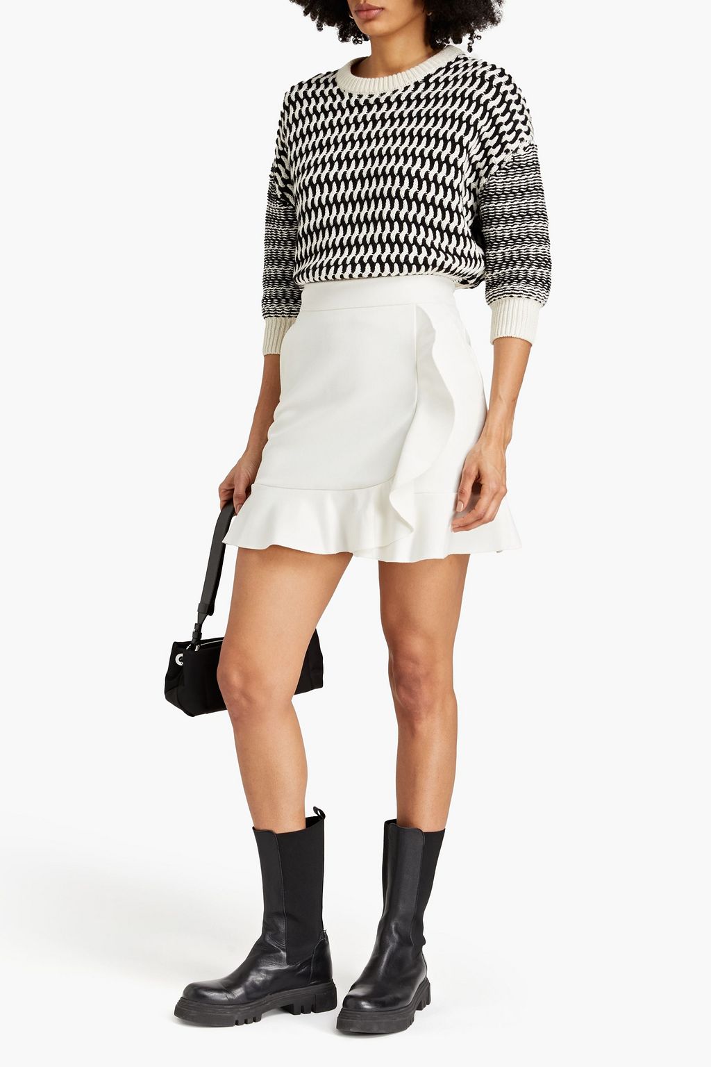 REDVALENTINO Ruffled twill mini skirt