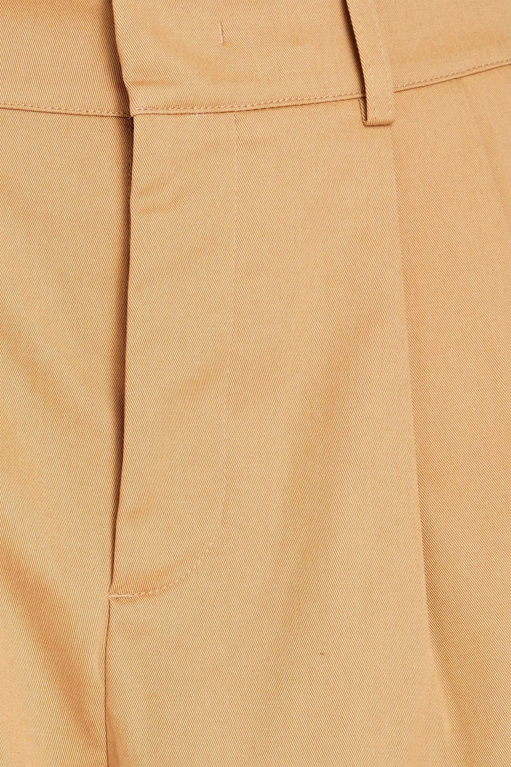 REDVALENTINO Pleated stretch-cotton twill shorts