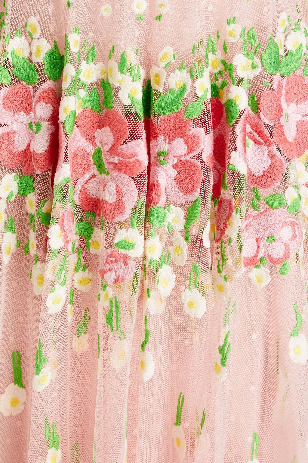 REDVALENTINO Embroidered point d'esprit midi dress