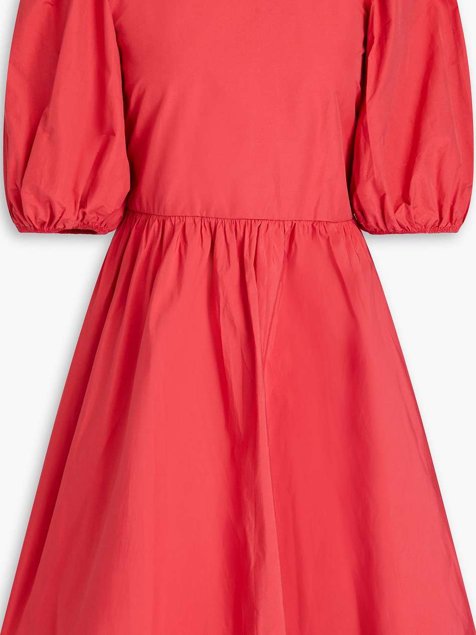 gathered cotton-blend taffeta mini dress