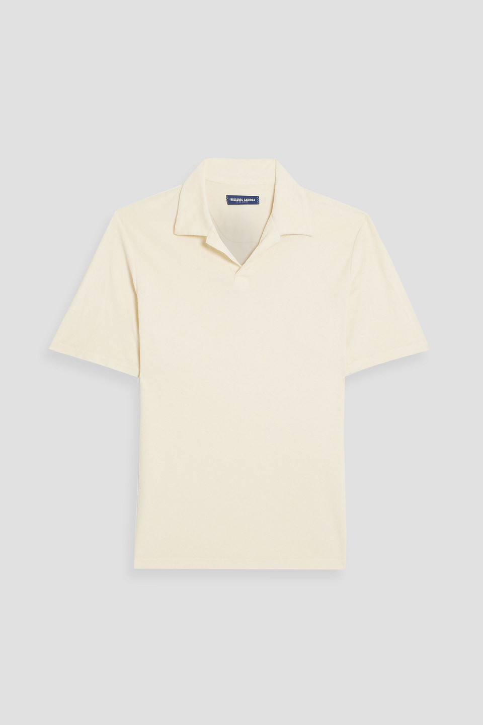 Frescobol Carioca Faustino Cotton, Lyocell And Linen-blend Terry Polo Shirt In Ivory