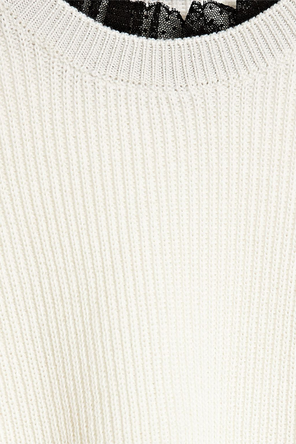 REDVALENTINO Point d'esprit-trimmed wool sweater