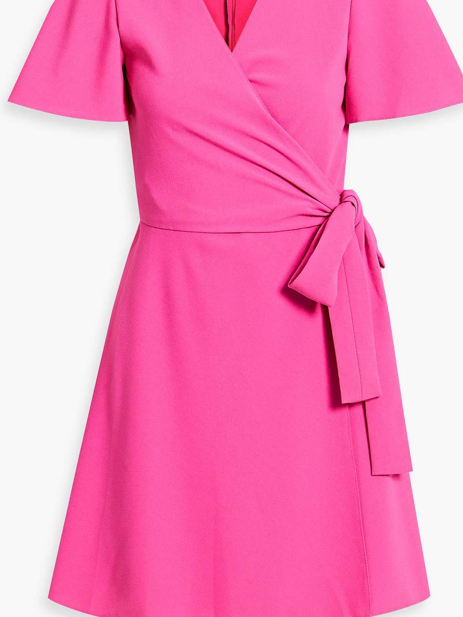 crepe mini wrap dress