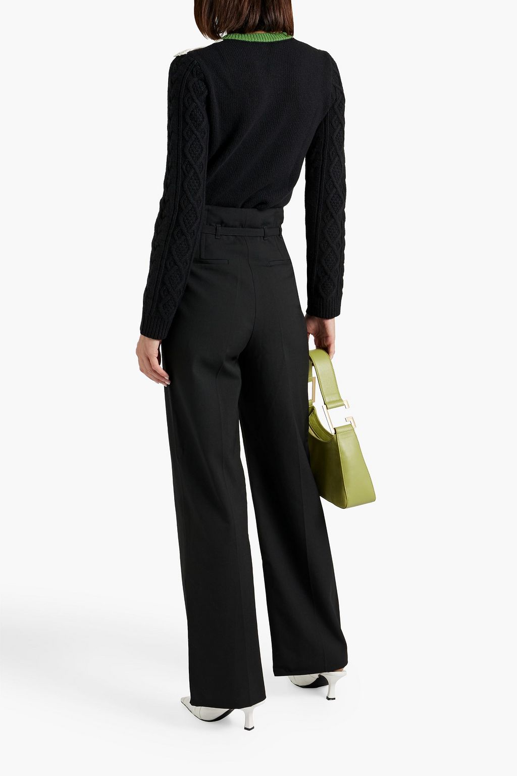 REDVALENTINO Belted grain de poudre straight-leg pants