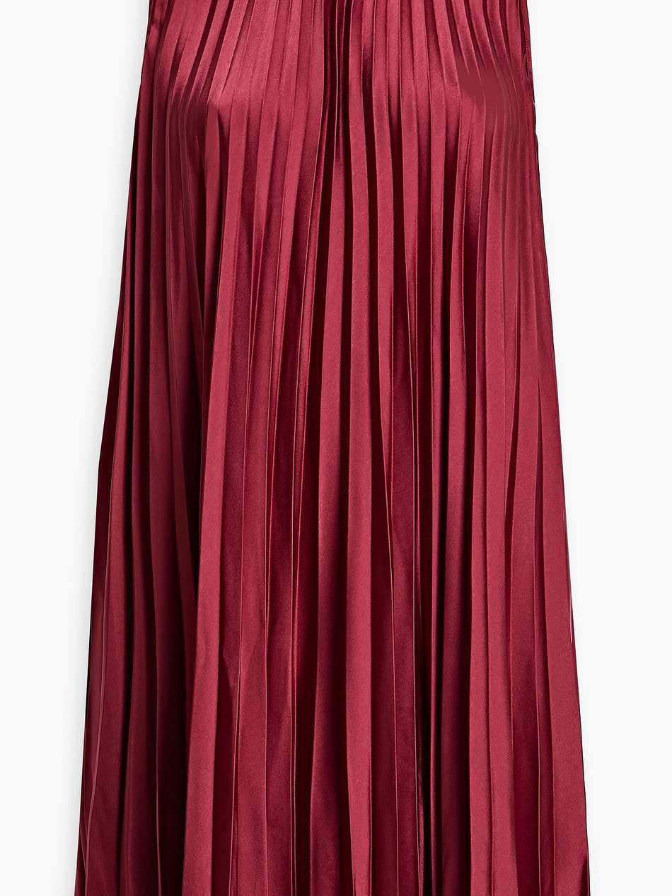 pleated satin mini dress