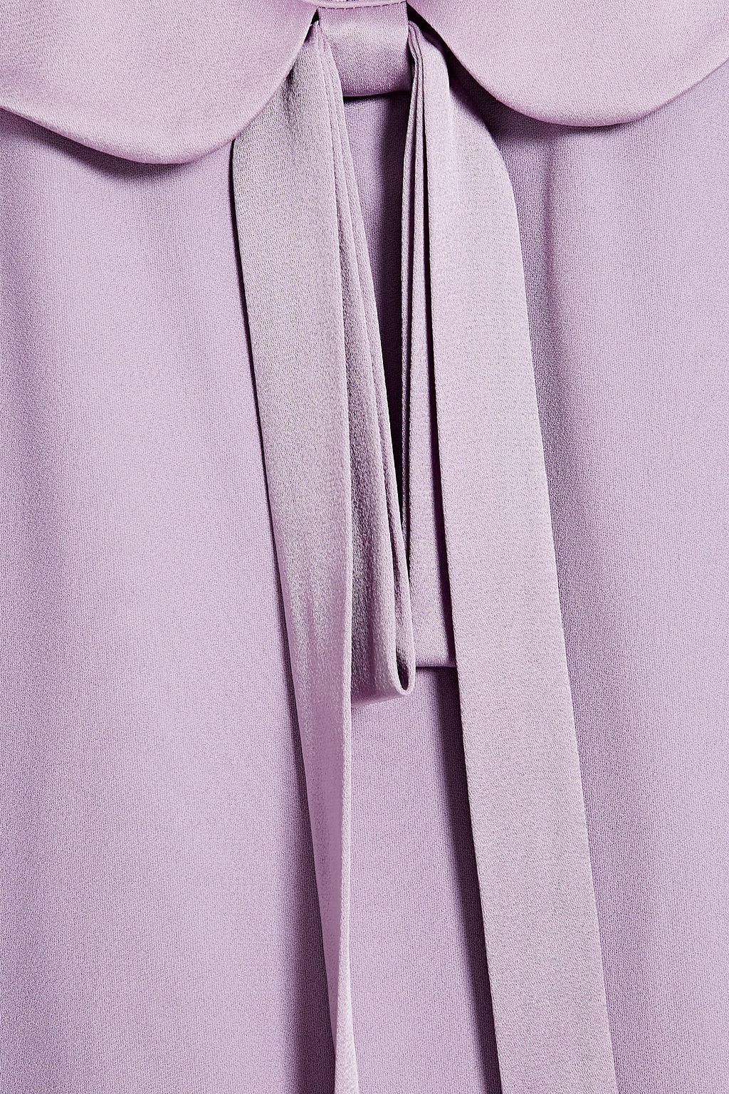 REDVALENTINO Satin-trimmed ruffled crepe mini dress