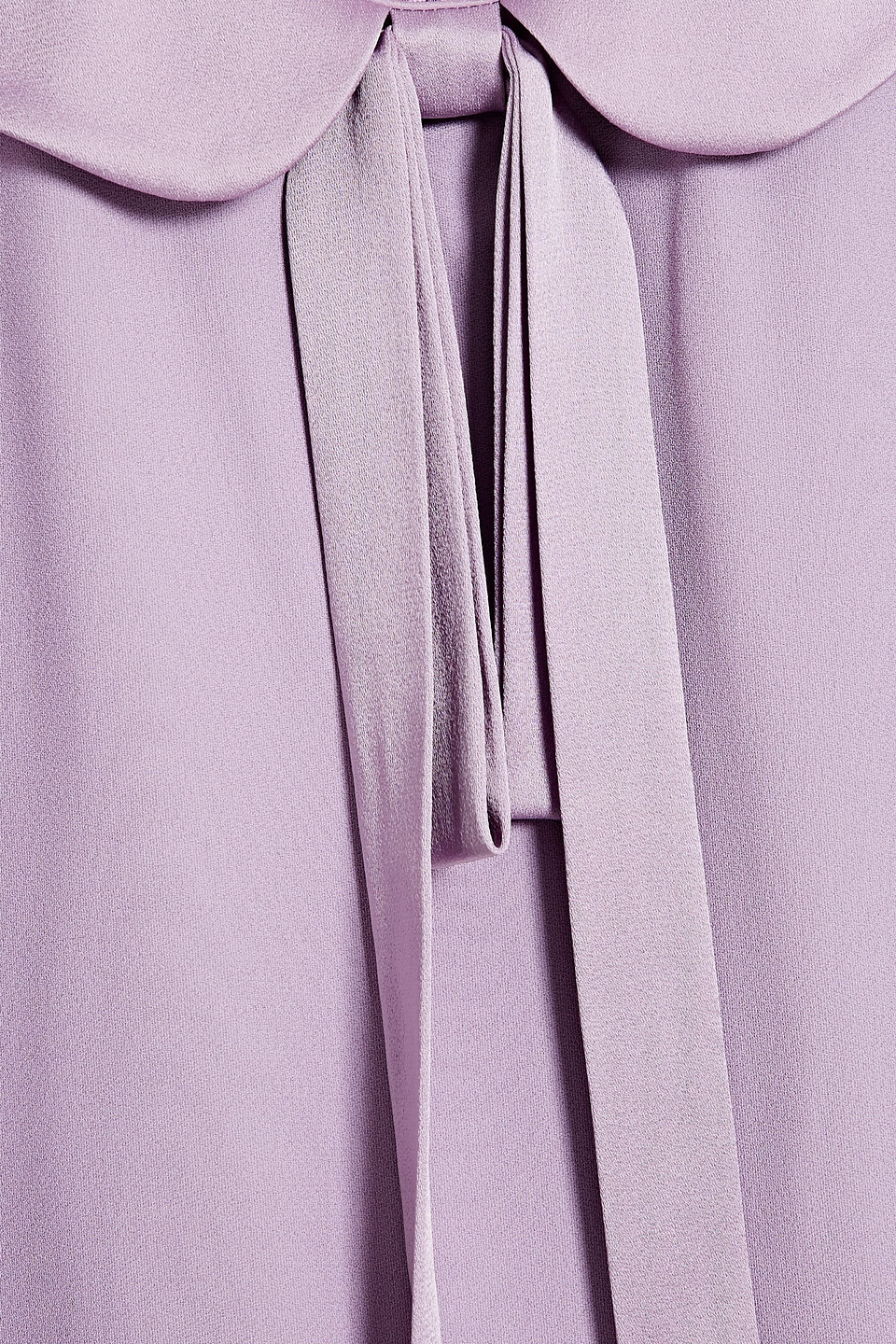Red Valentino Satin-trimmed Ruffled Crepe Mini Dress In Lilac