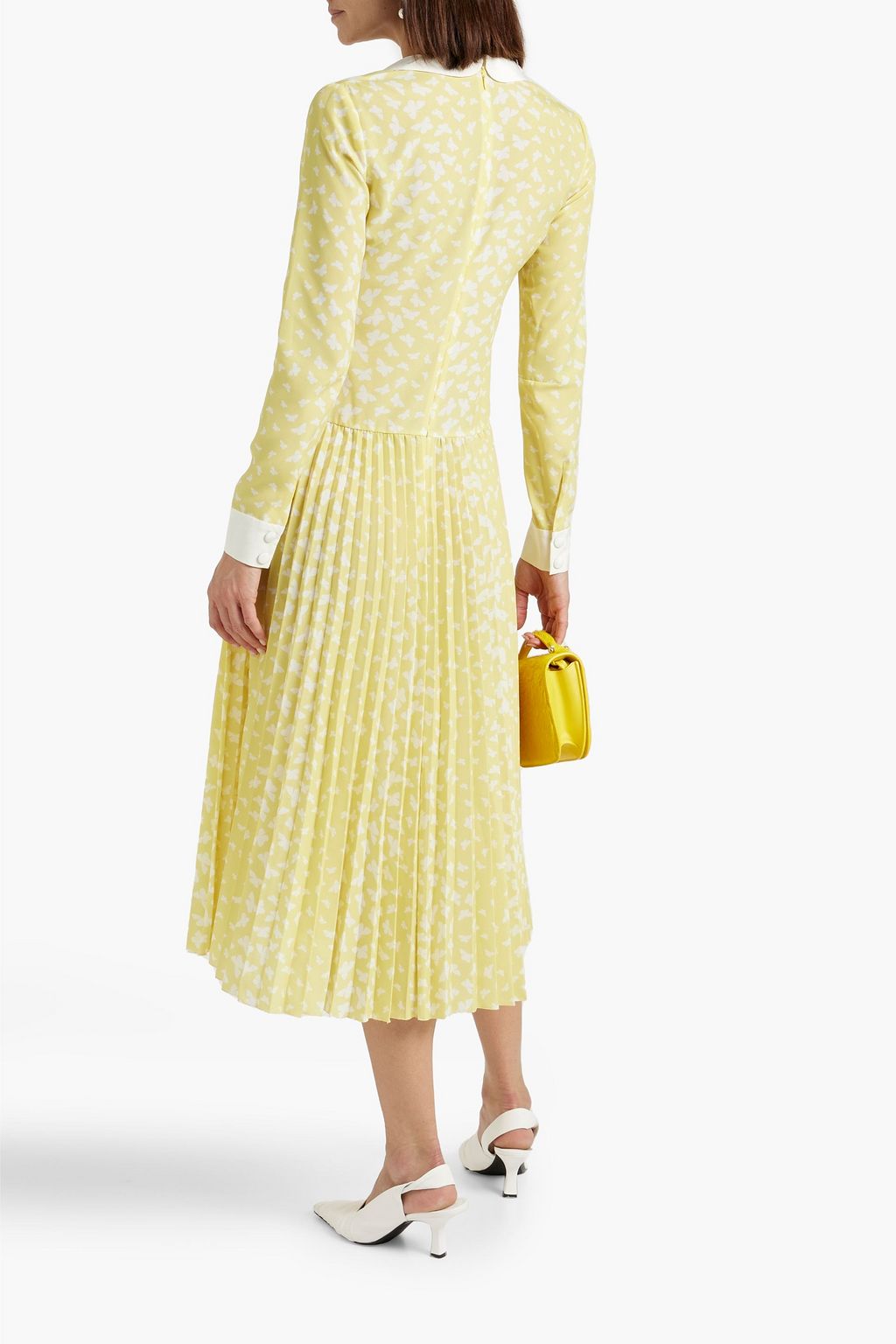 REDVALENTINO Pleated crepe midi dress