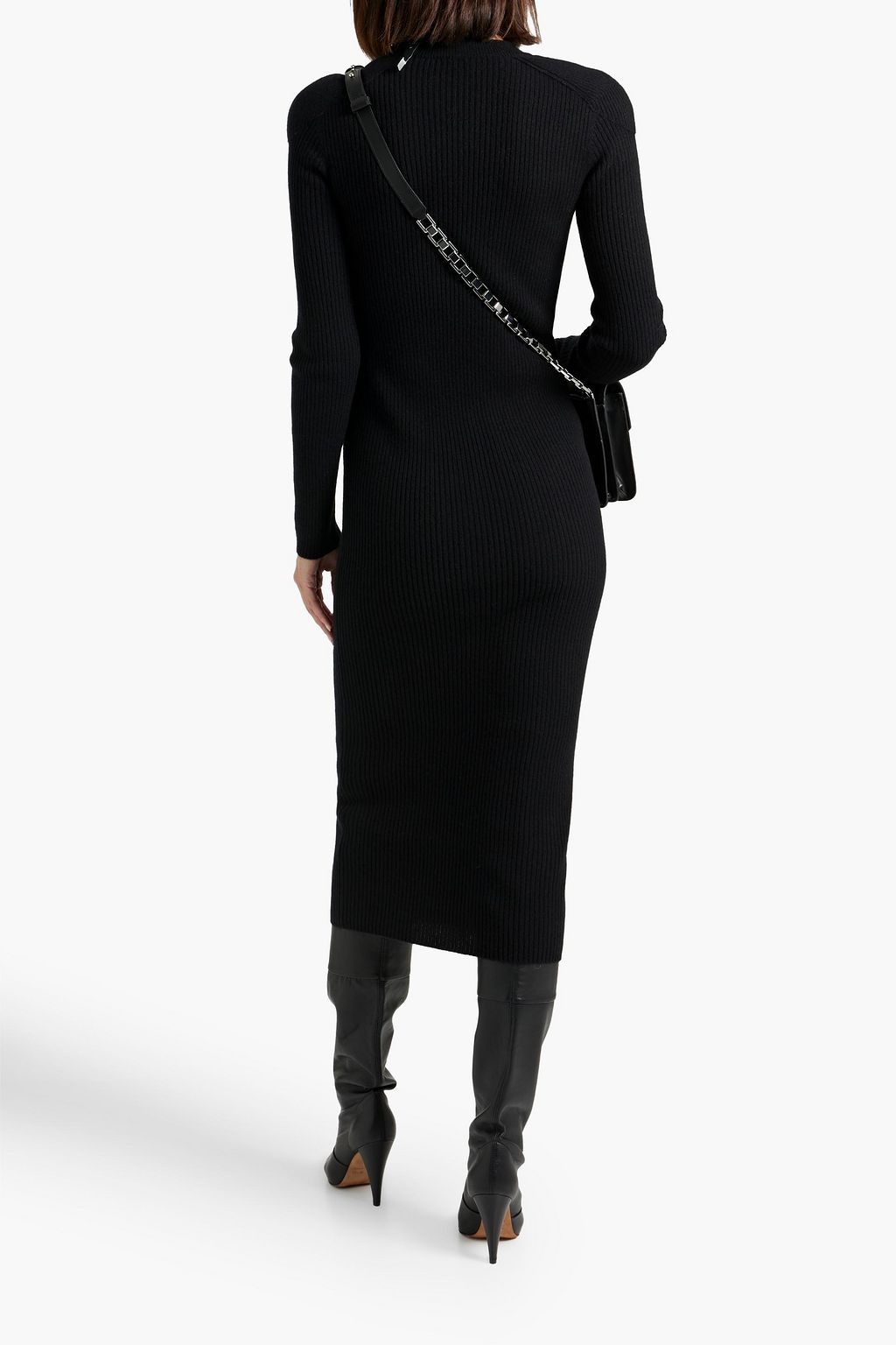 IRO Liette ribbed cashmere midi dress