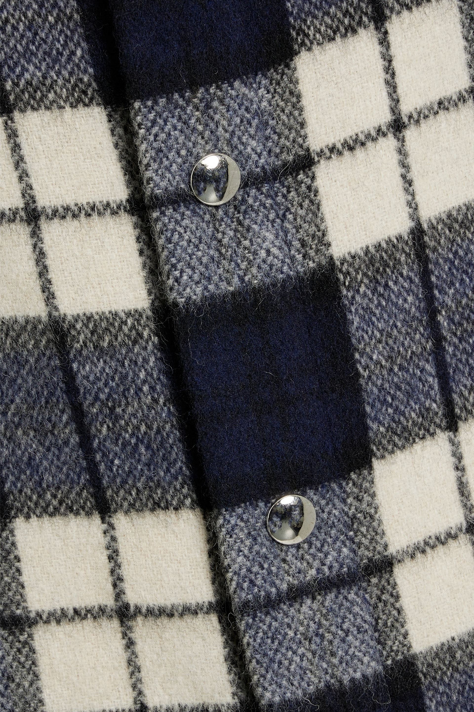 Shop Iro Garnetr Checked Wool-blend Flannel Overshirt In Navy