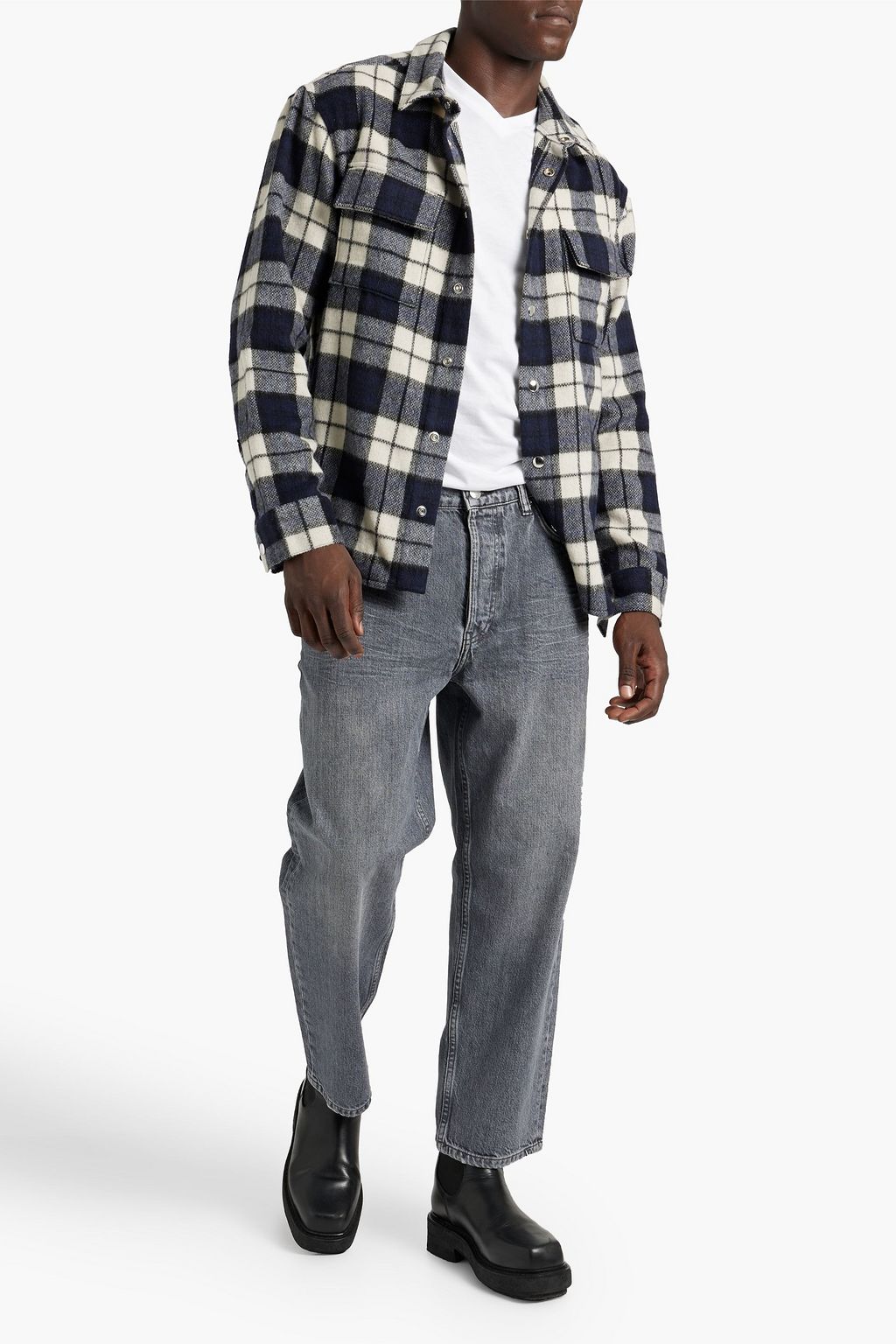 IRO Garnetr checked wool-blend flannel overshirt