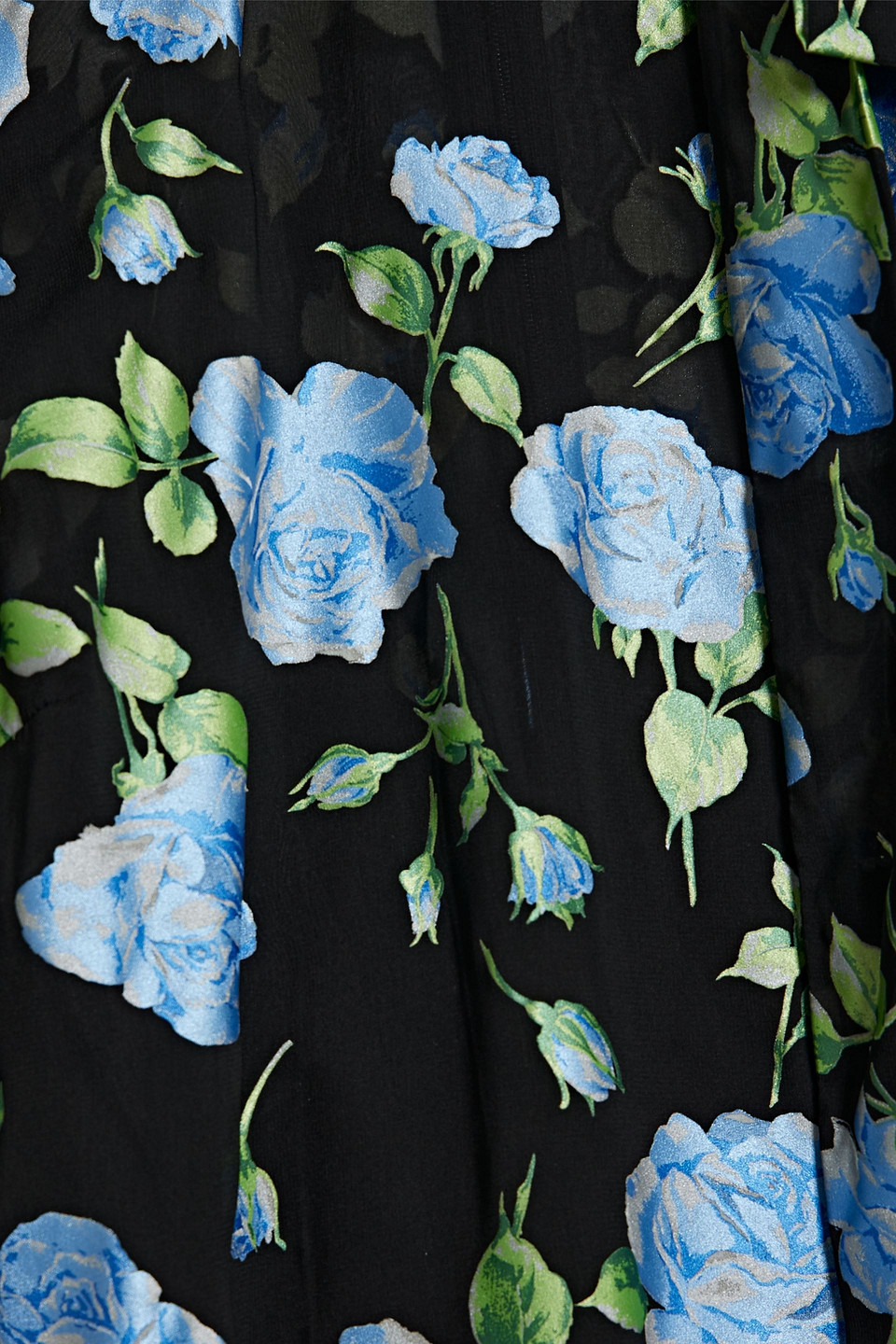 Red Valentino Bow-embellished Floral-print Chiffon Mini Dress In Black