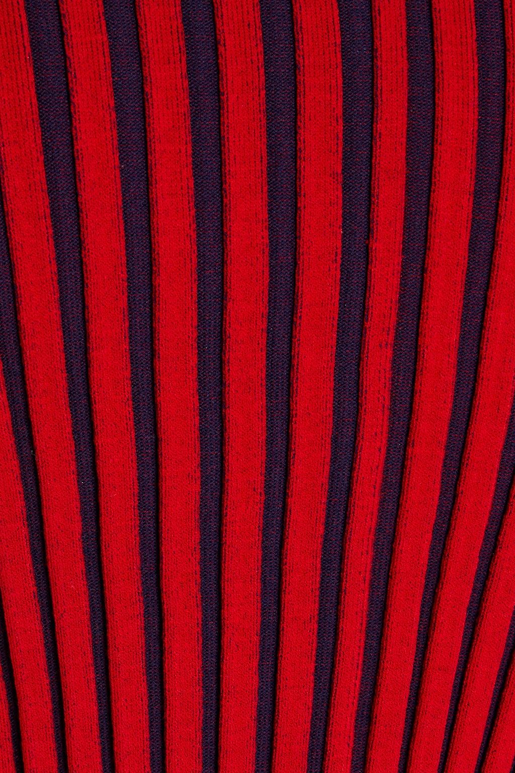 TORY BURCH Pleated striped jacquard-knit top