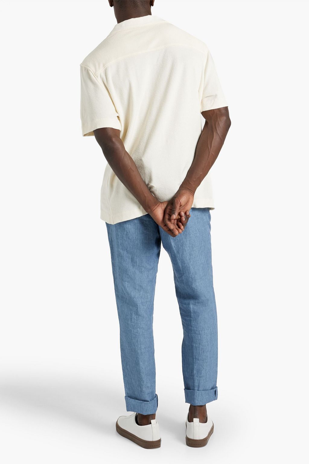 FRESCOBOL CARIOCA Roberto cotton, Lyocell and linen-blend terry shirt