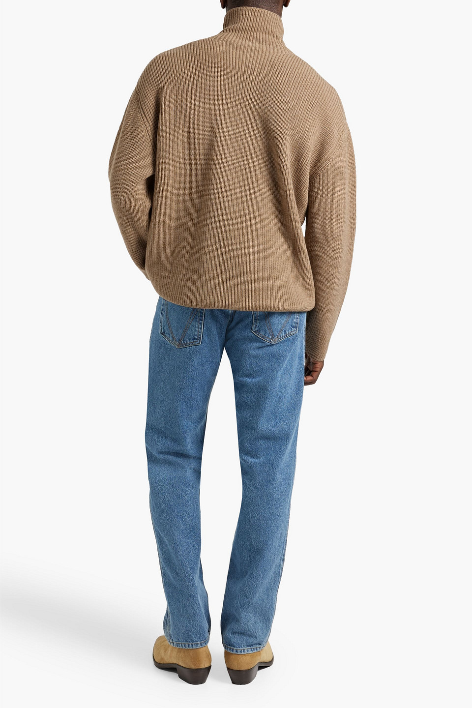 Shop Iro Valens Ribbed Merino Wool Turtleneck Sweater In Camel