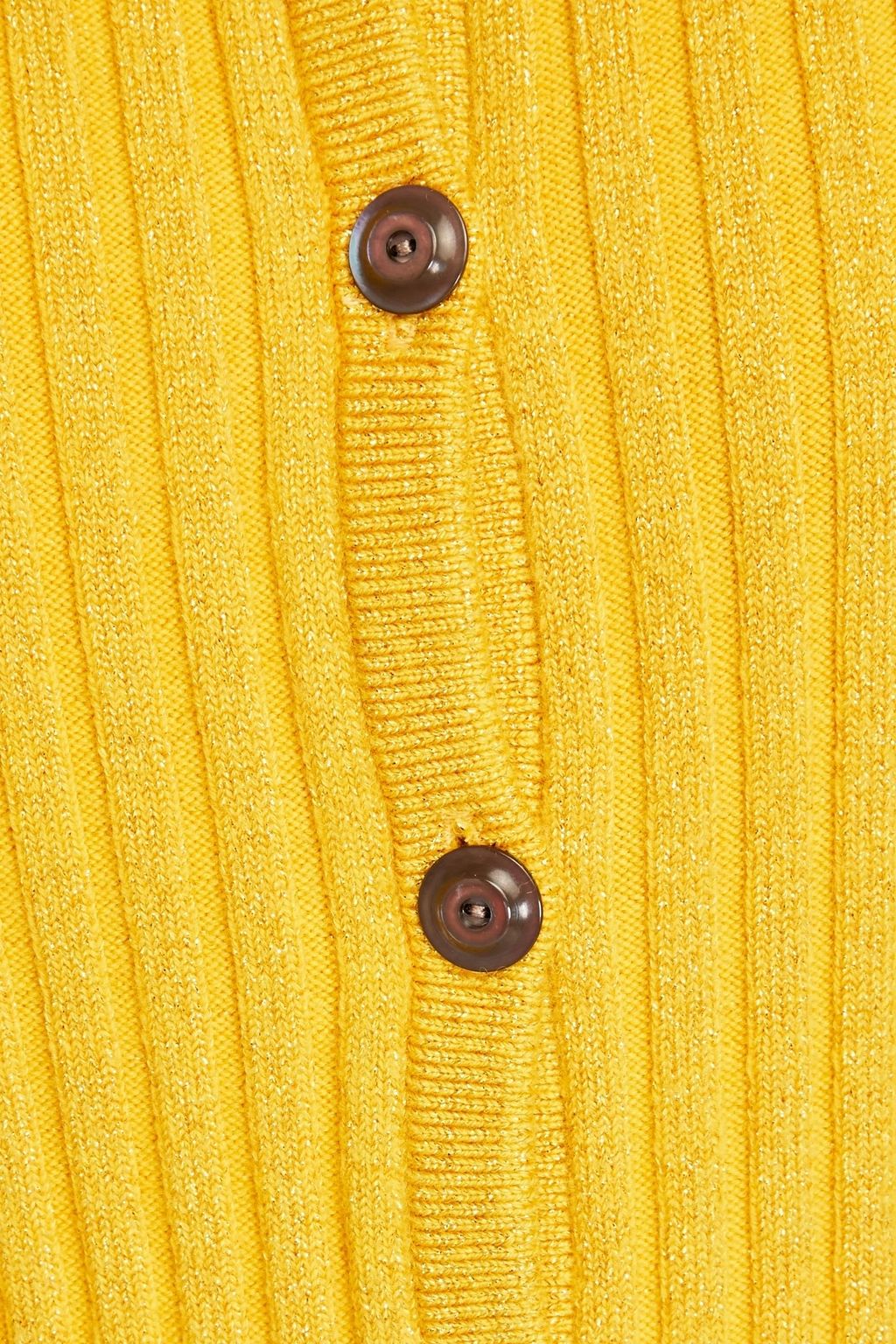TORY BURCH Cardigan aus einer gerippten Merinowollmischung in Metallic-Optik