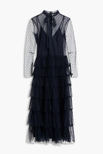 RED VALENTINO ニット カシミヤ シルク バックレース ドットレース