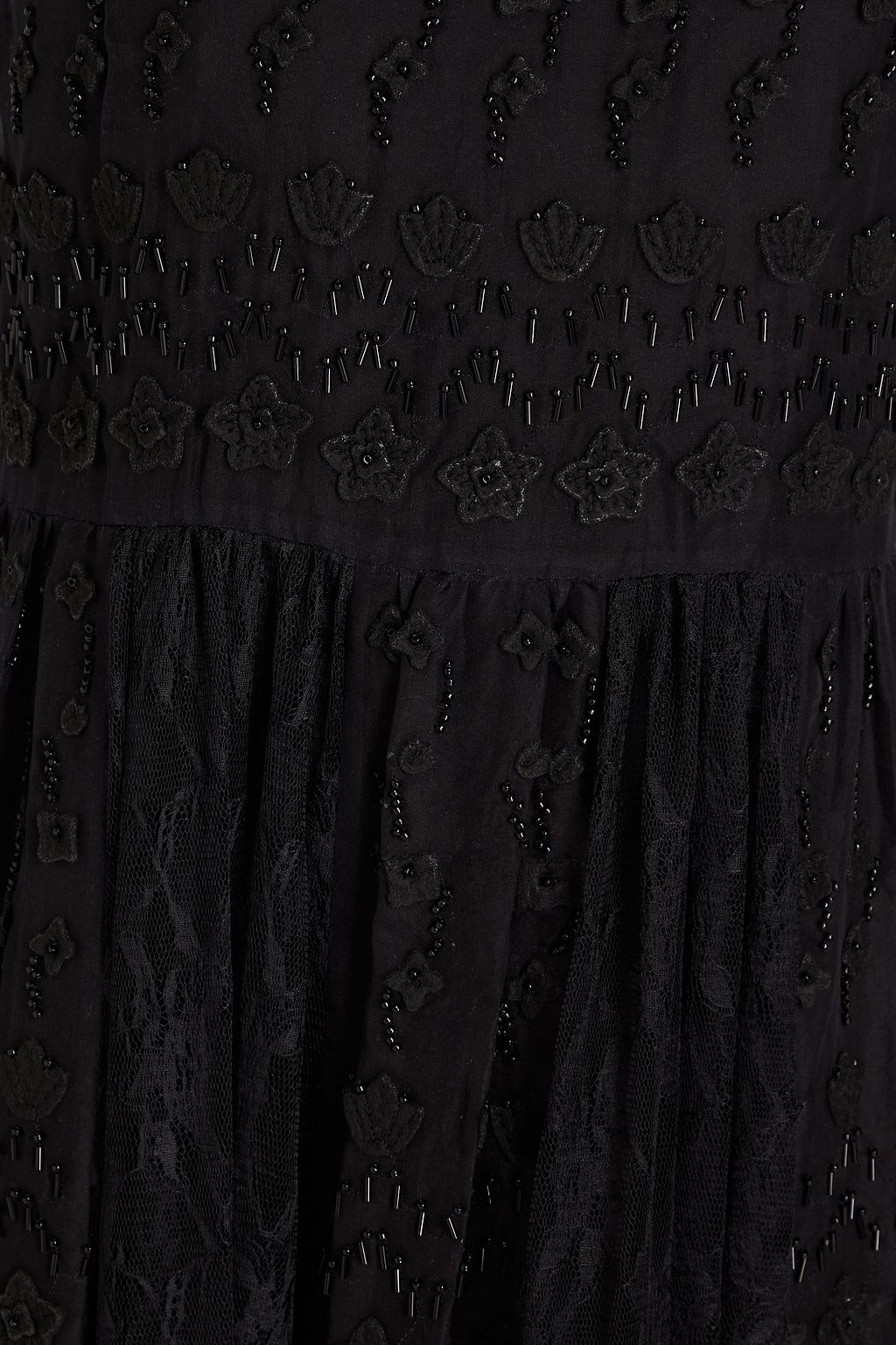 REDVALENTINO Organza-paneled embellished  lace midi dress