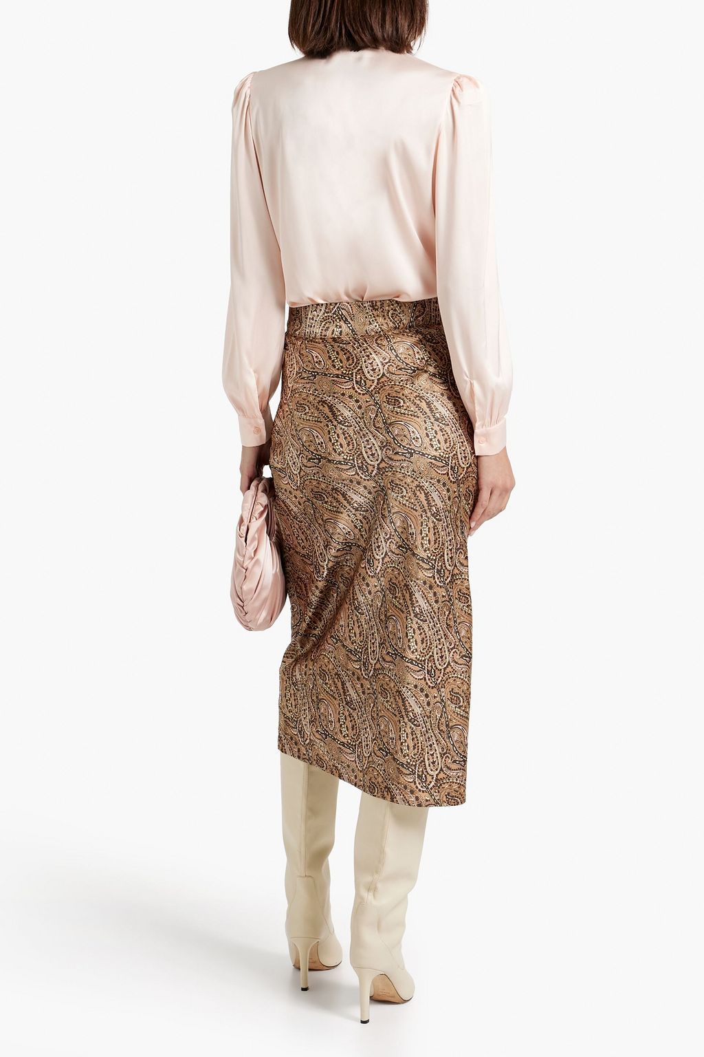 WALTER BAKER Duchess pussy-bow satin blouse