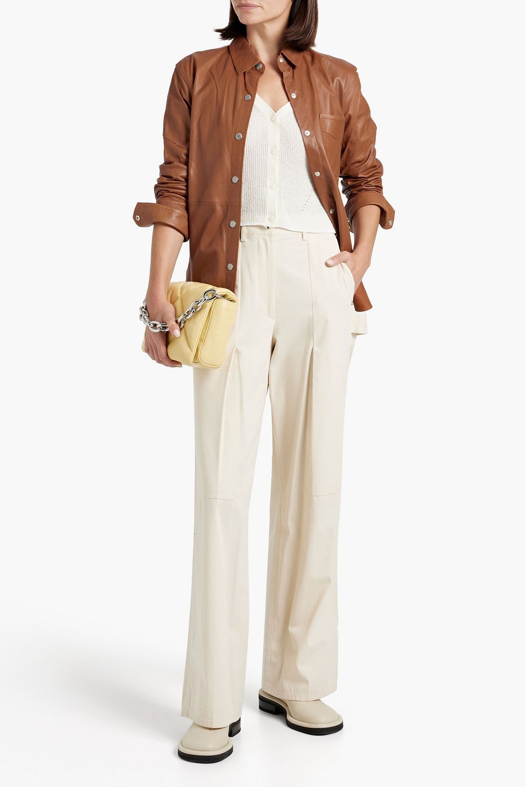 RAG & BONE Jack leather shirt