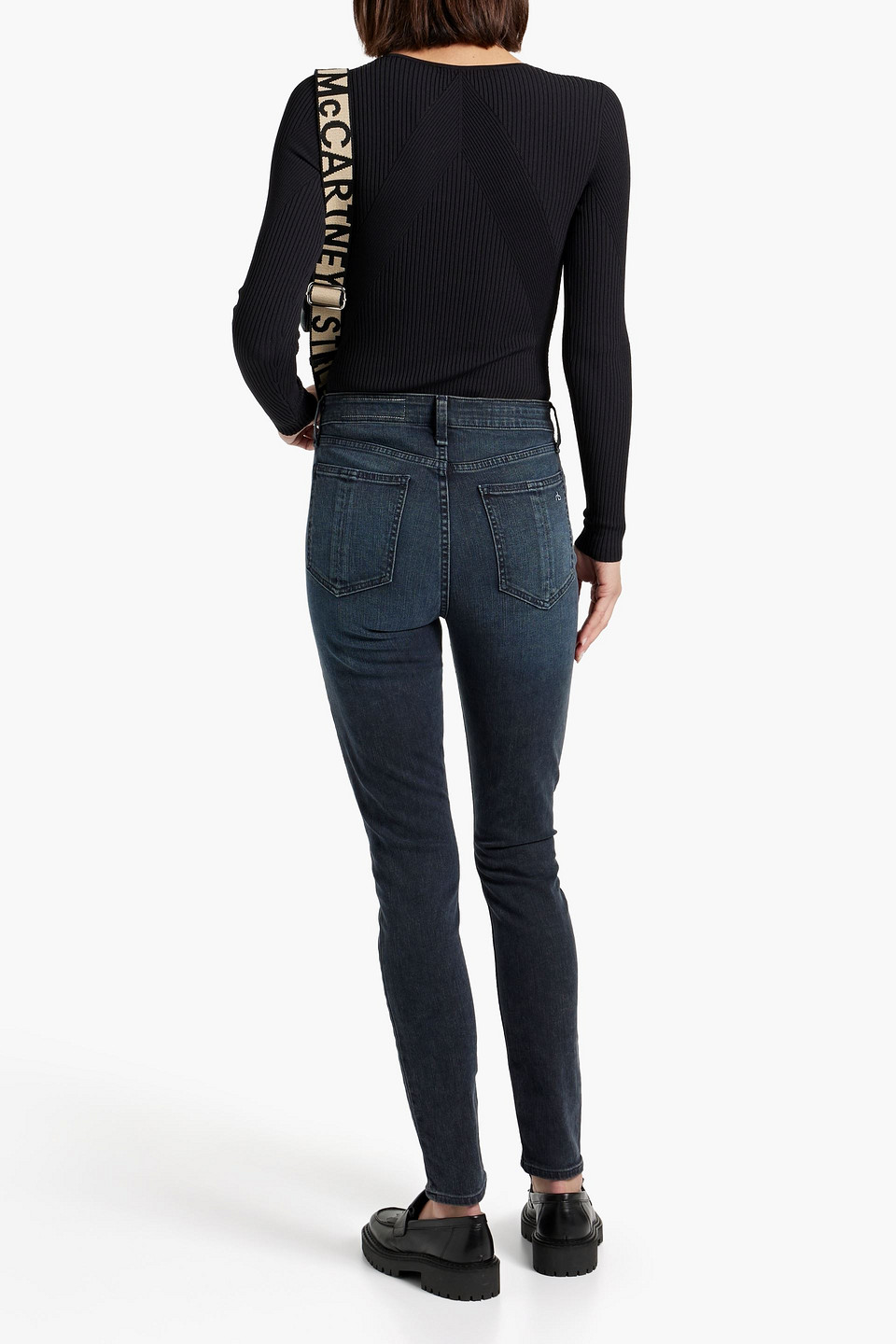 Shop Rag & Bone Nina High-rise Skinny Jeans In Dark Denim