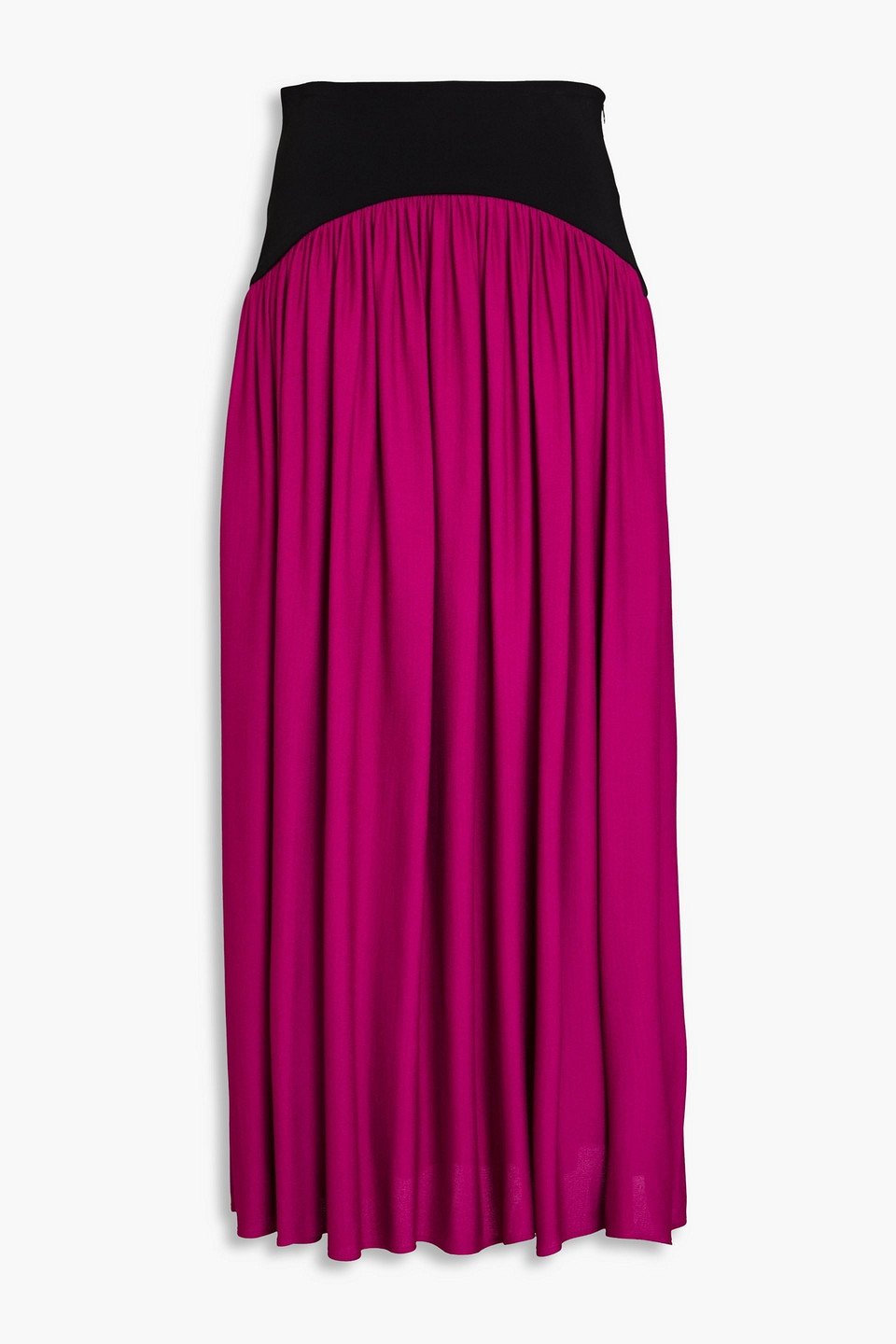 Tory Burch - Two-tone gathered crepe maxi skirt - Purple - US 4