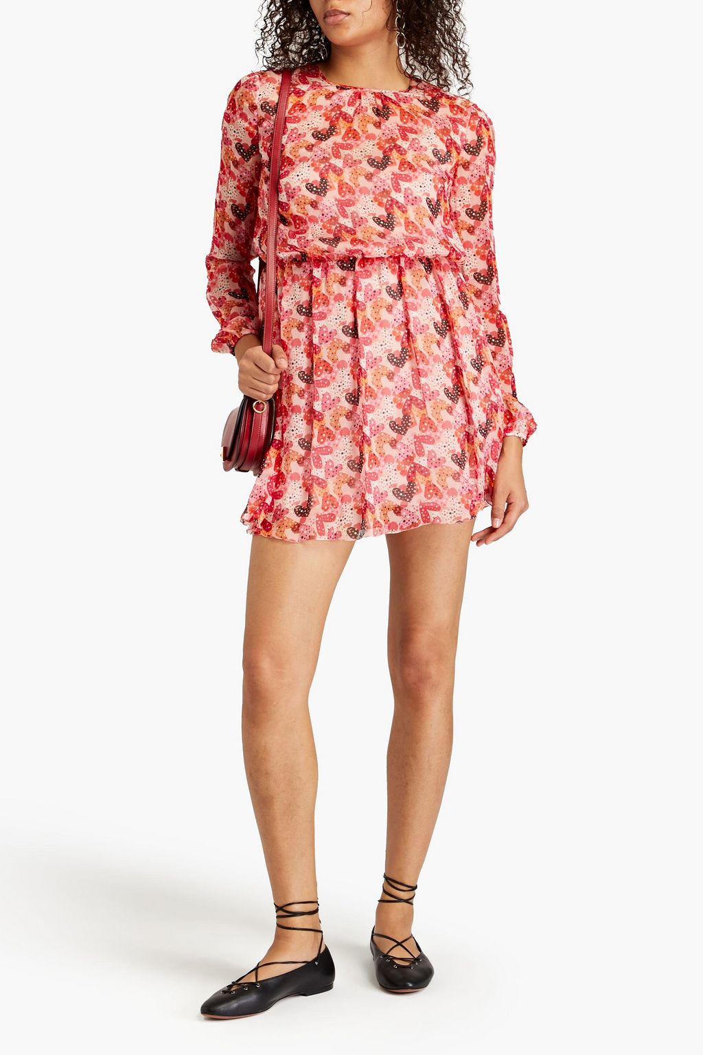 REDVALENTINO Printed silk-chiffon mini dress