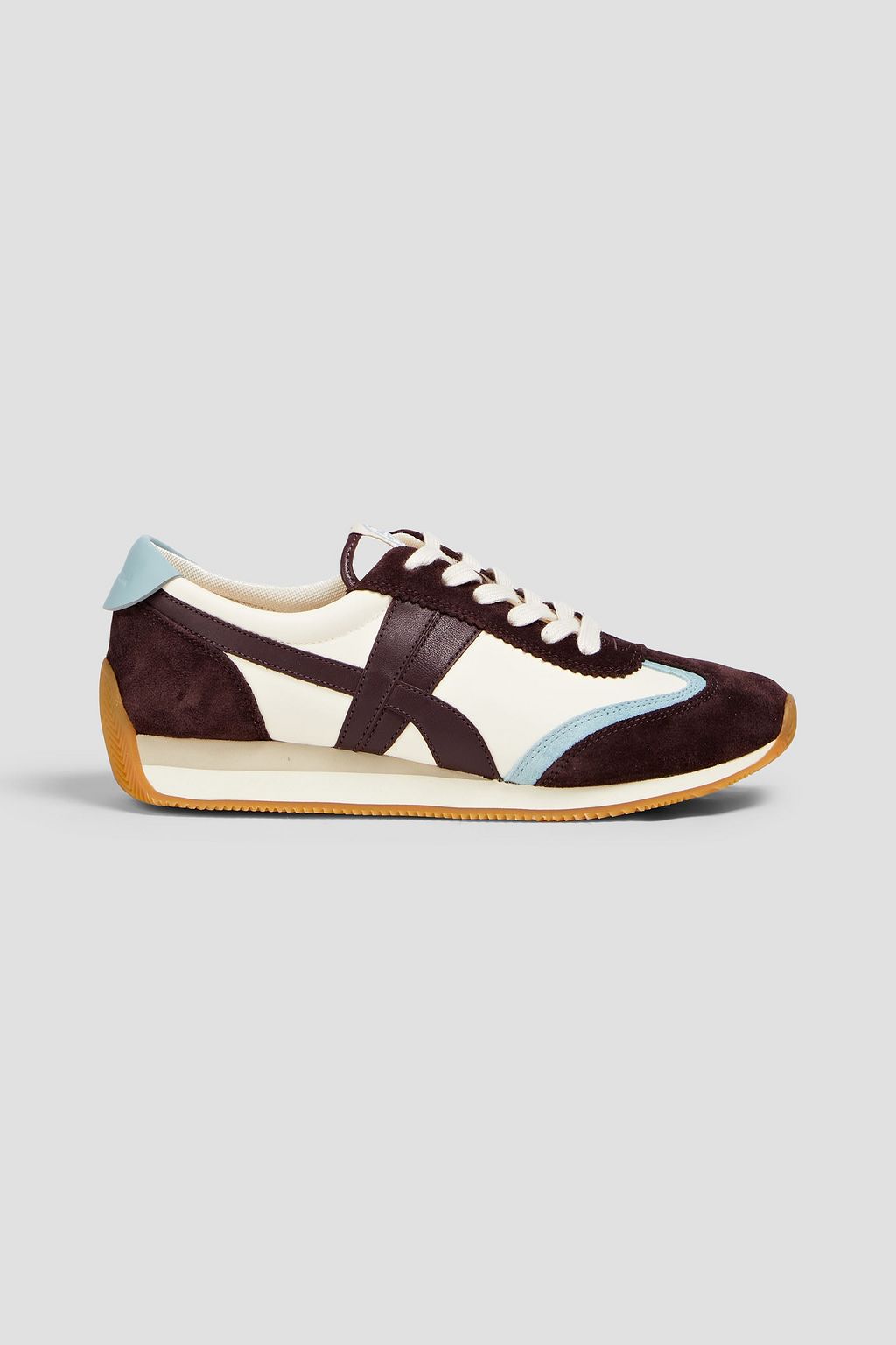 TORY BURCH Suede leather and shell sneakers | THE OUTNET