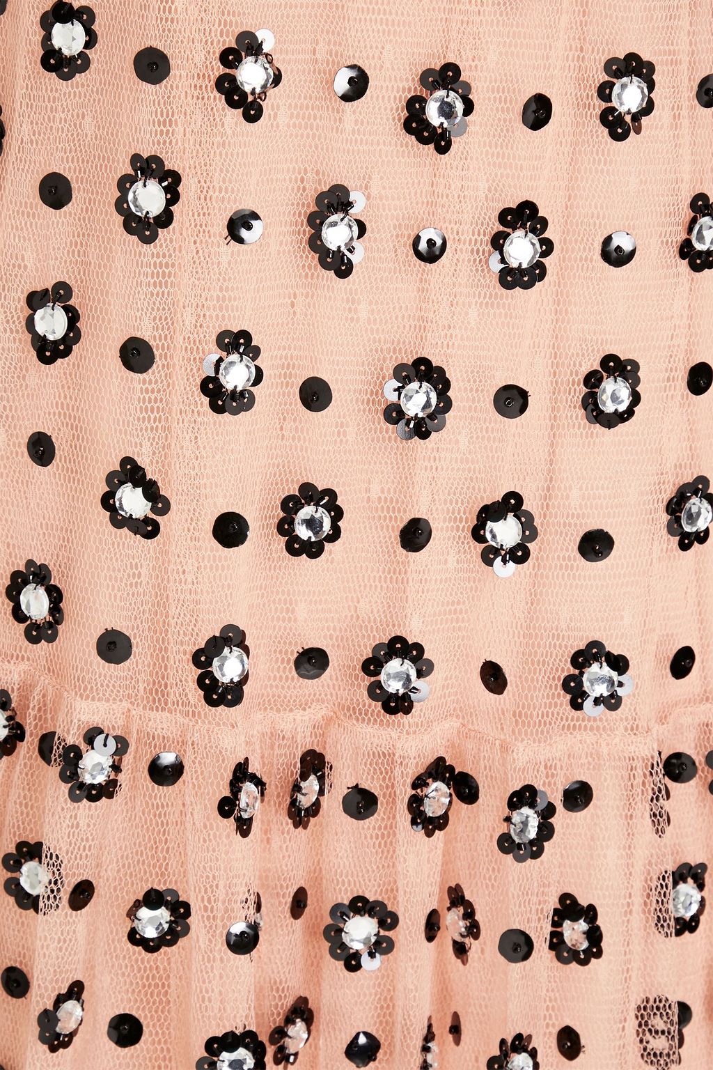 REDVALENTINO فستان قصير من قماش بوان ديسبري بتصميم مزركش ومزموم